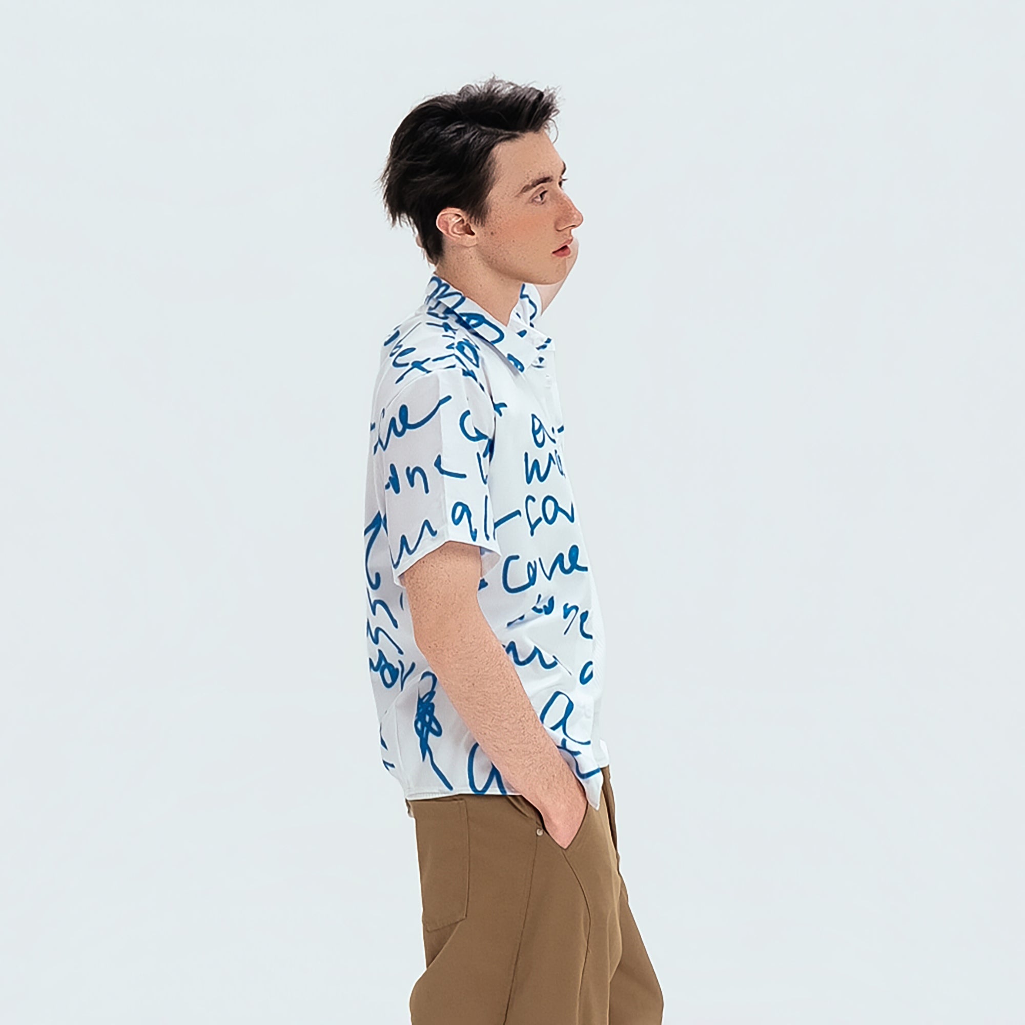 WIID All-Over Letter Cuban Half Shirt, premium urban and streetwear designers apparel on PROJECTISR.com, WIID