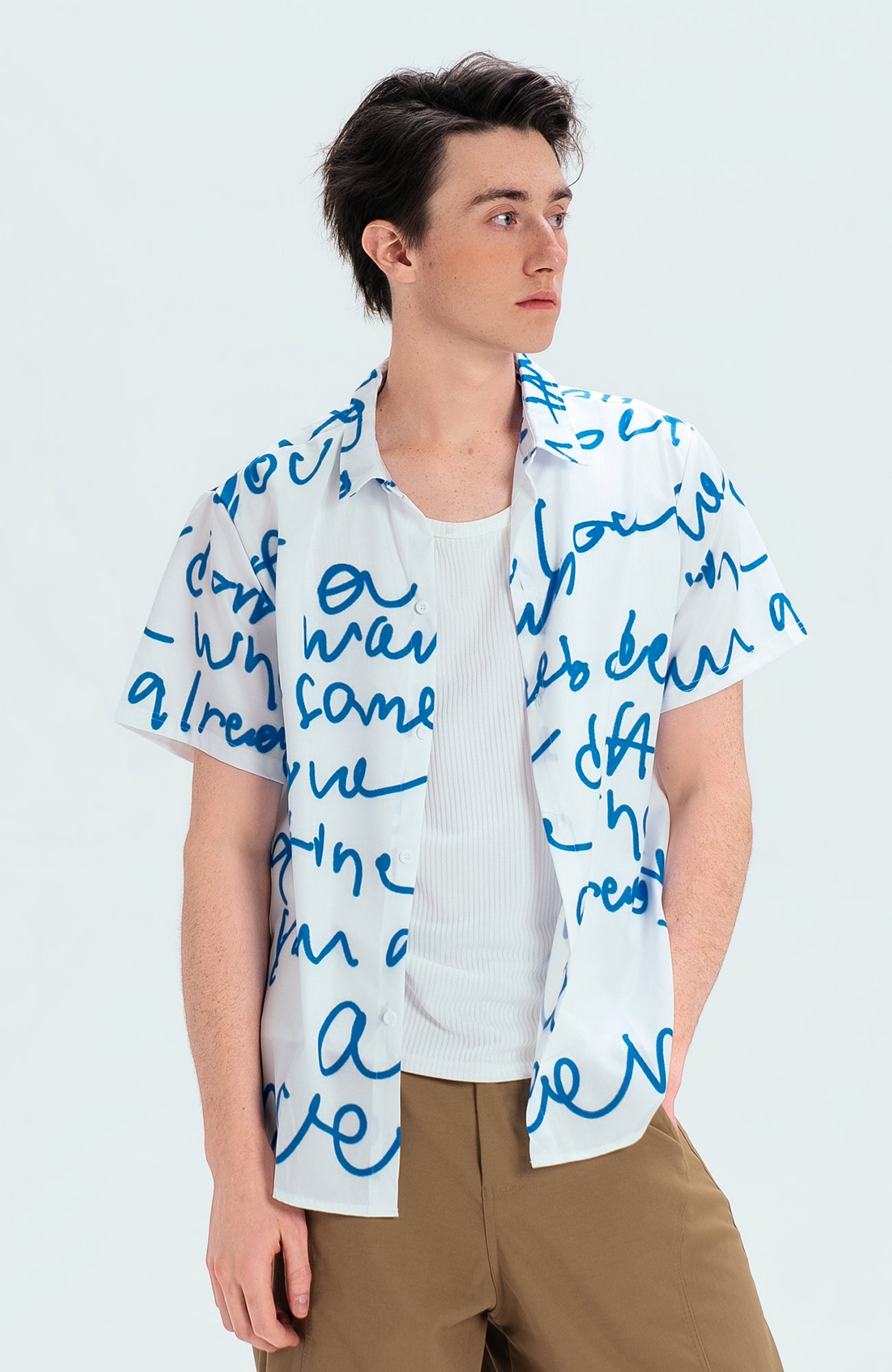 WIID All-Over Letter Cuban Half Shirt, premium urban and streetwear designers apparel on PROJECTISR.com, WIID