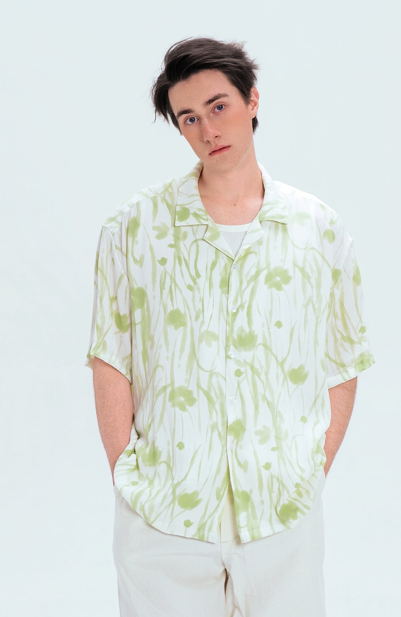 WIID Floral Cuban Half Shirt, premium urban and streetwear designers apparel on PROJECTISR.com, WIID