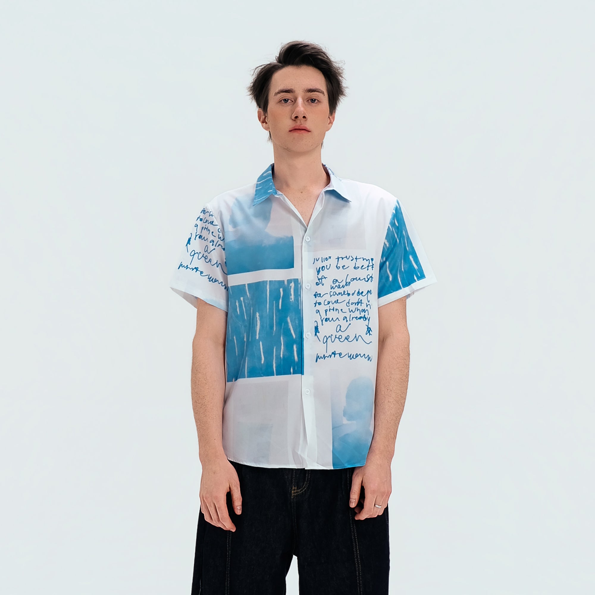 WIID Paneled Full-Print Half Shirt, premium urban and streetwear designers apparel on PROJECTISR.com, WIID