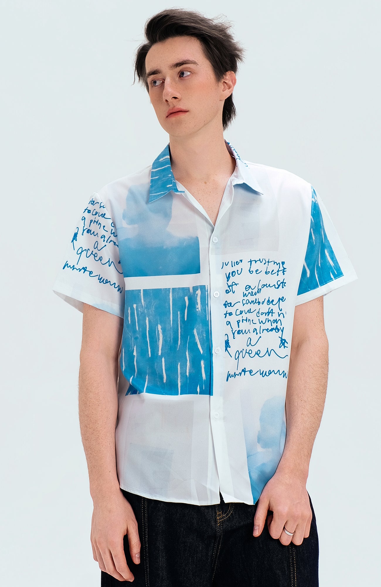 WIID Paneled Full-Print Half Shirt, premium urban and streetwear designers apparel on PROJECTISR.com, WIID