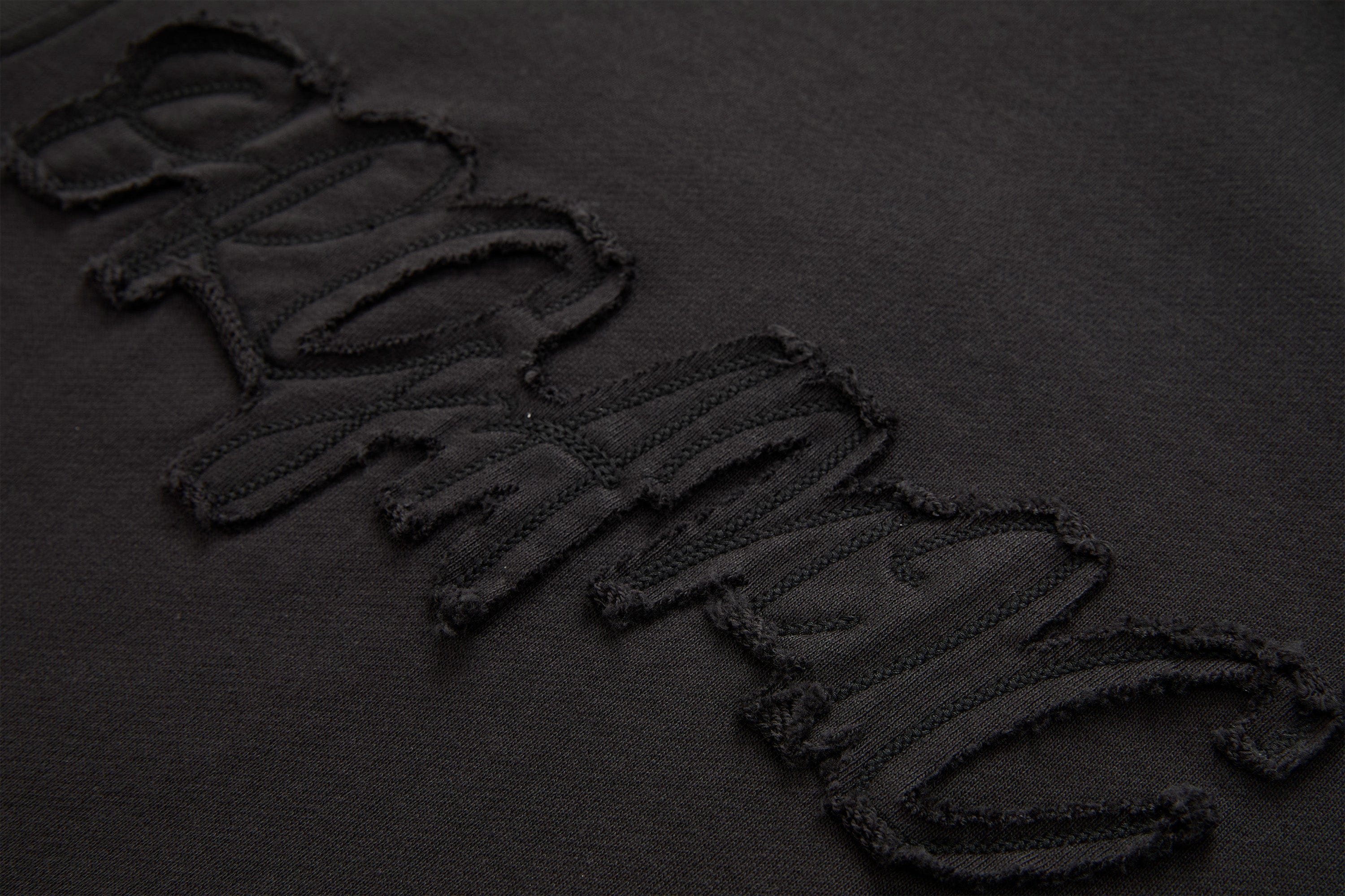 ORGANIC EMOTION Asymmetrical Hem LOGO Embroidered Hoodie, premium urban and streetwear designers apparel on PROJECTISR.com, ORGANIC EMOTION