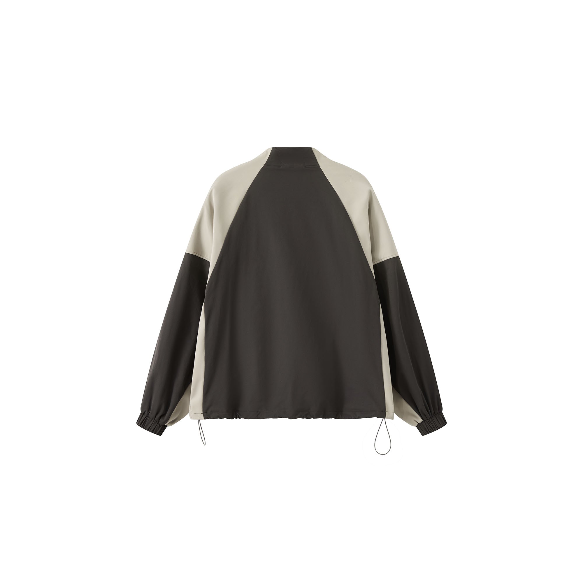 ORGANIC EMOTION Contrast Diagonal Half Zip Oversized Windbreaker