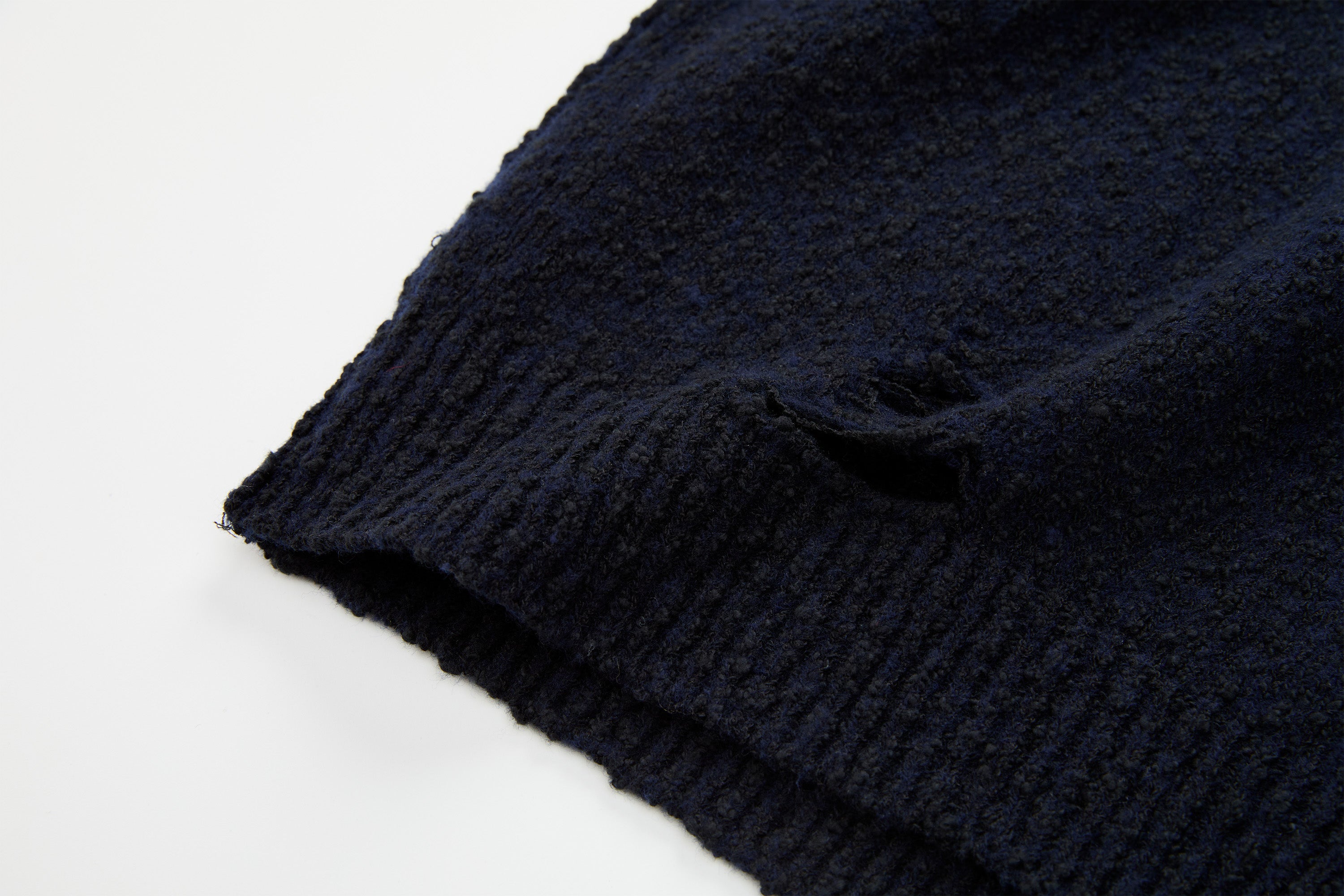 ORGANIC EMOTION Asymmetrical Distressed Bubble-Knit Vest, premium urban and streetwear designers apparel on PROJECTISR.com, ORGANIC EMOTION