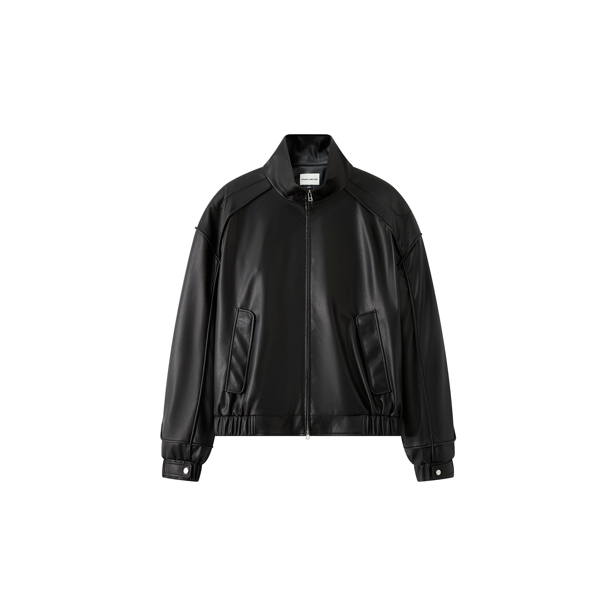 ORGANIC EMOTION Faux Leather Piped Seam Jacket