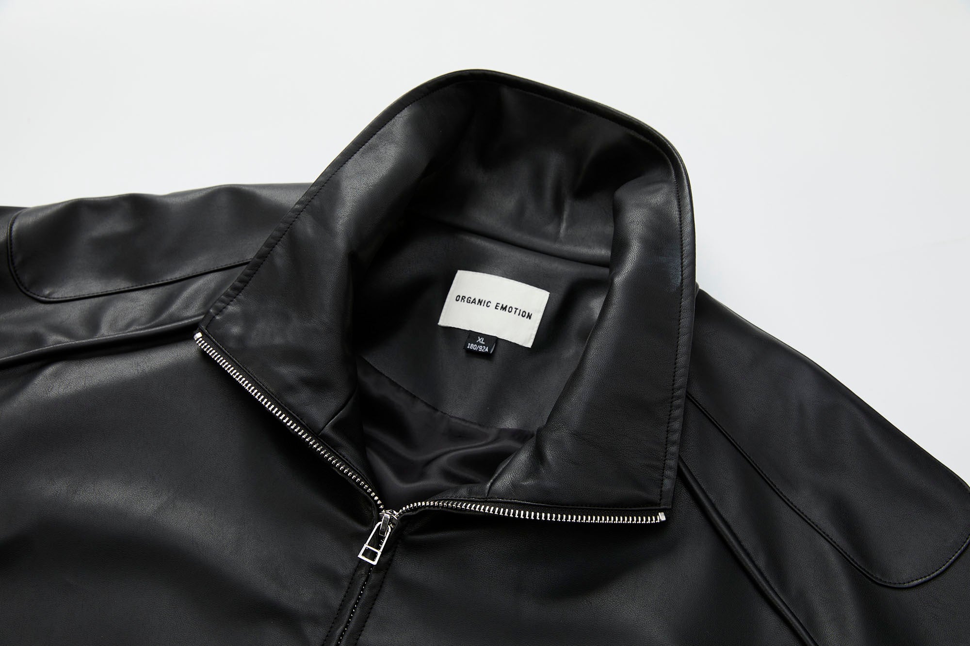 ORGANIC EMOTION Faux Leather Piped Seam Jacket