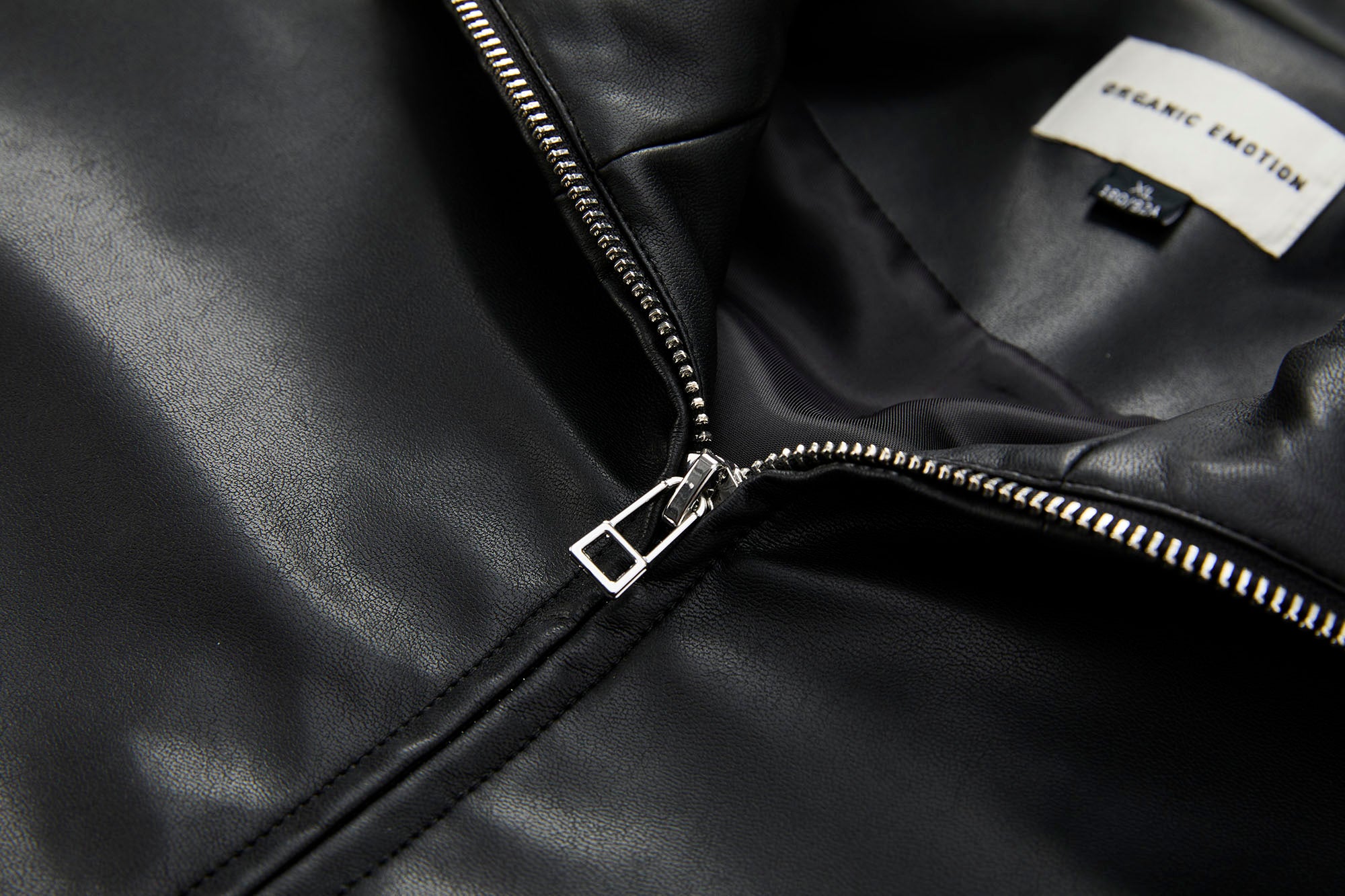ORGANIC EMOTION Faux Leather Piped Seam Jacket