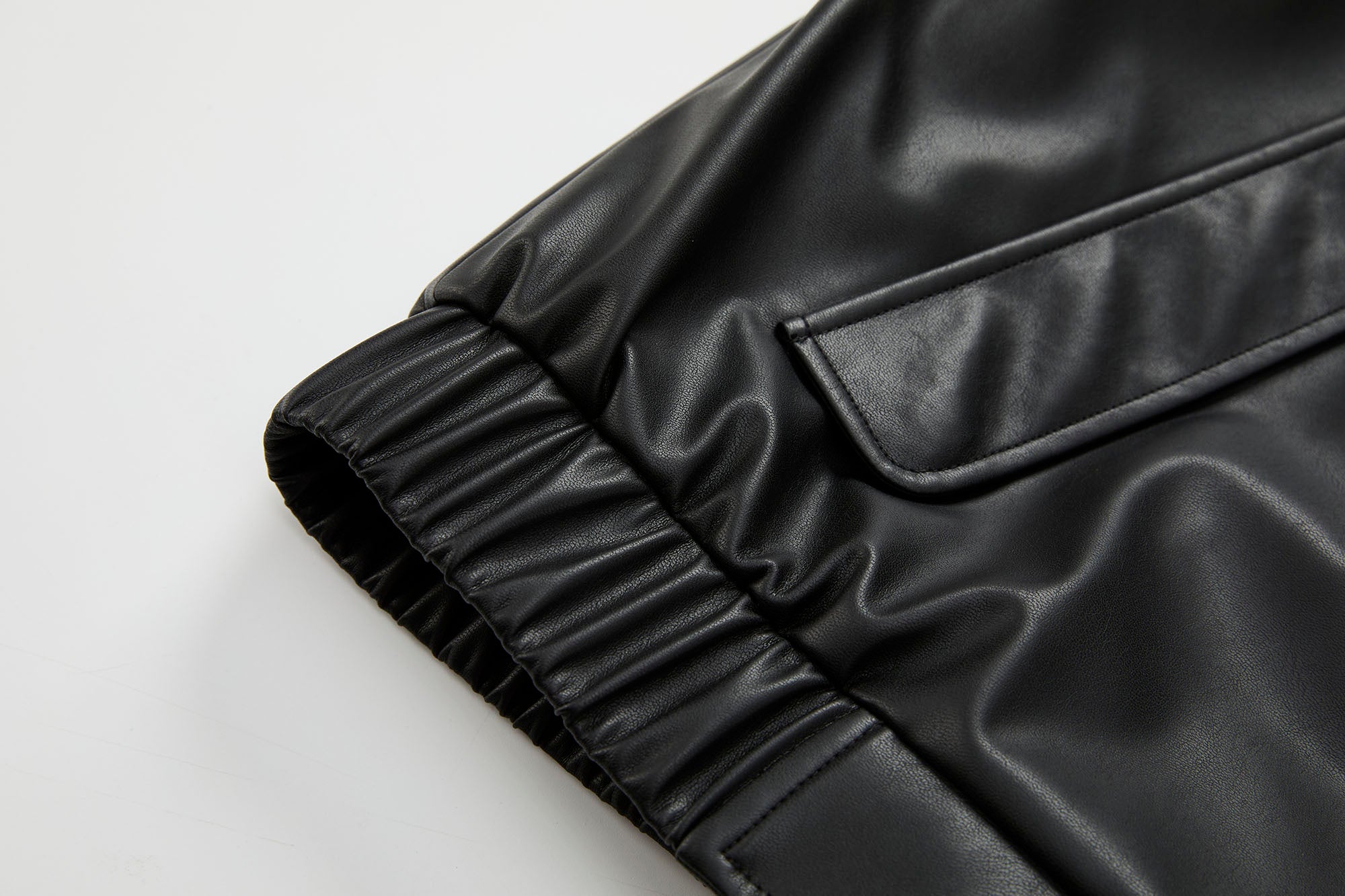ORGANIC EMOTION Faux Leather Piped Seam Jacket