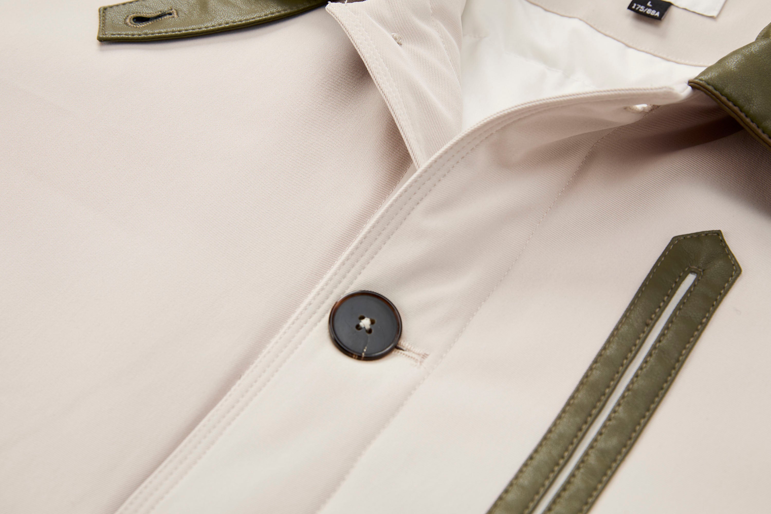 ORGANIC EMOTION Contrast PU Midi Down Coat