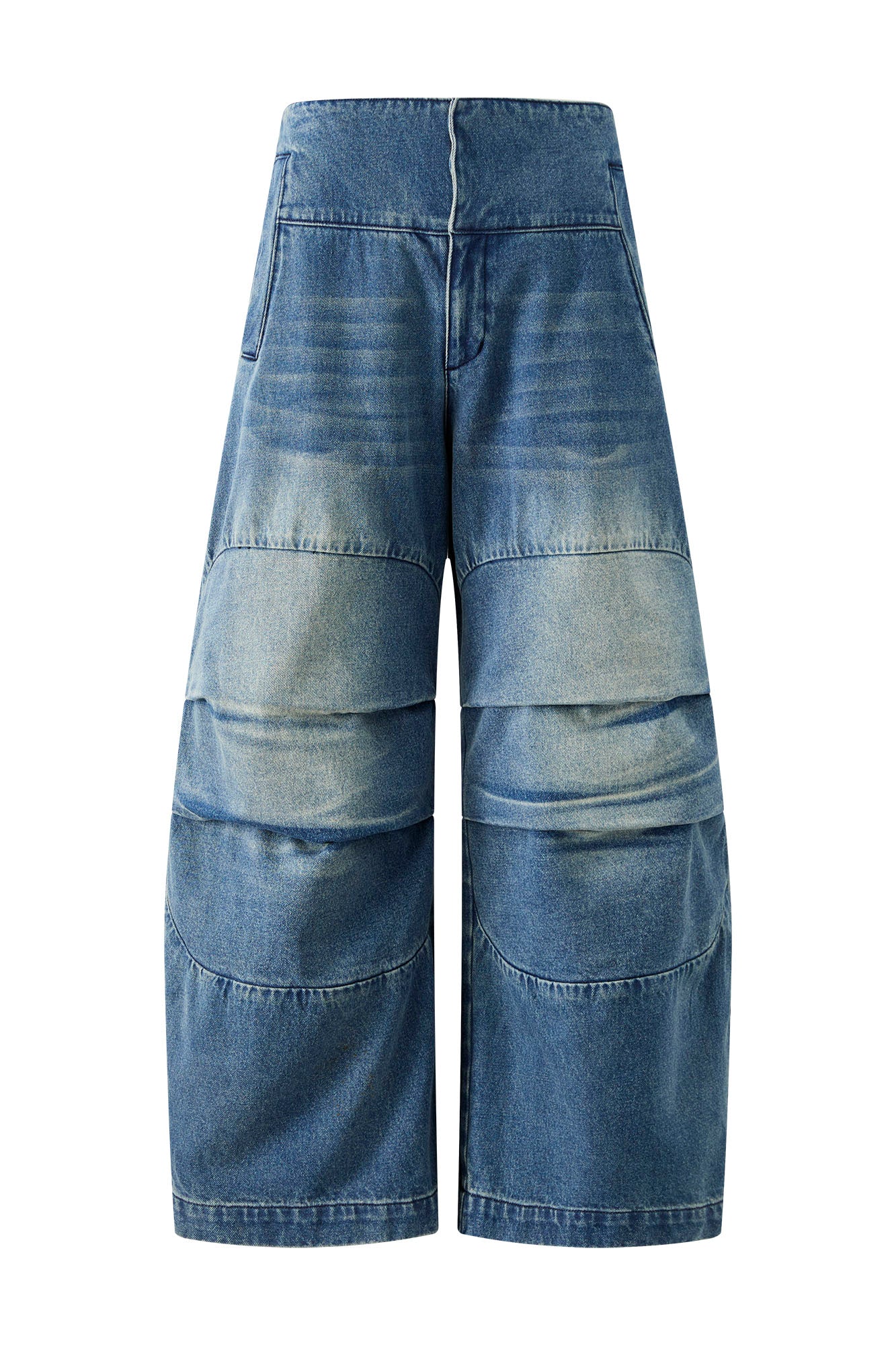 ORGANIC EMOTION Faded Wash Padded-Knee Jeans