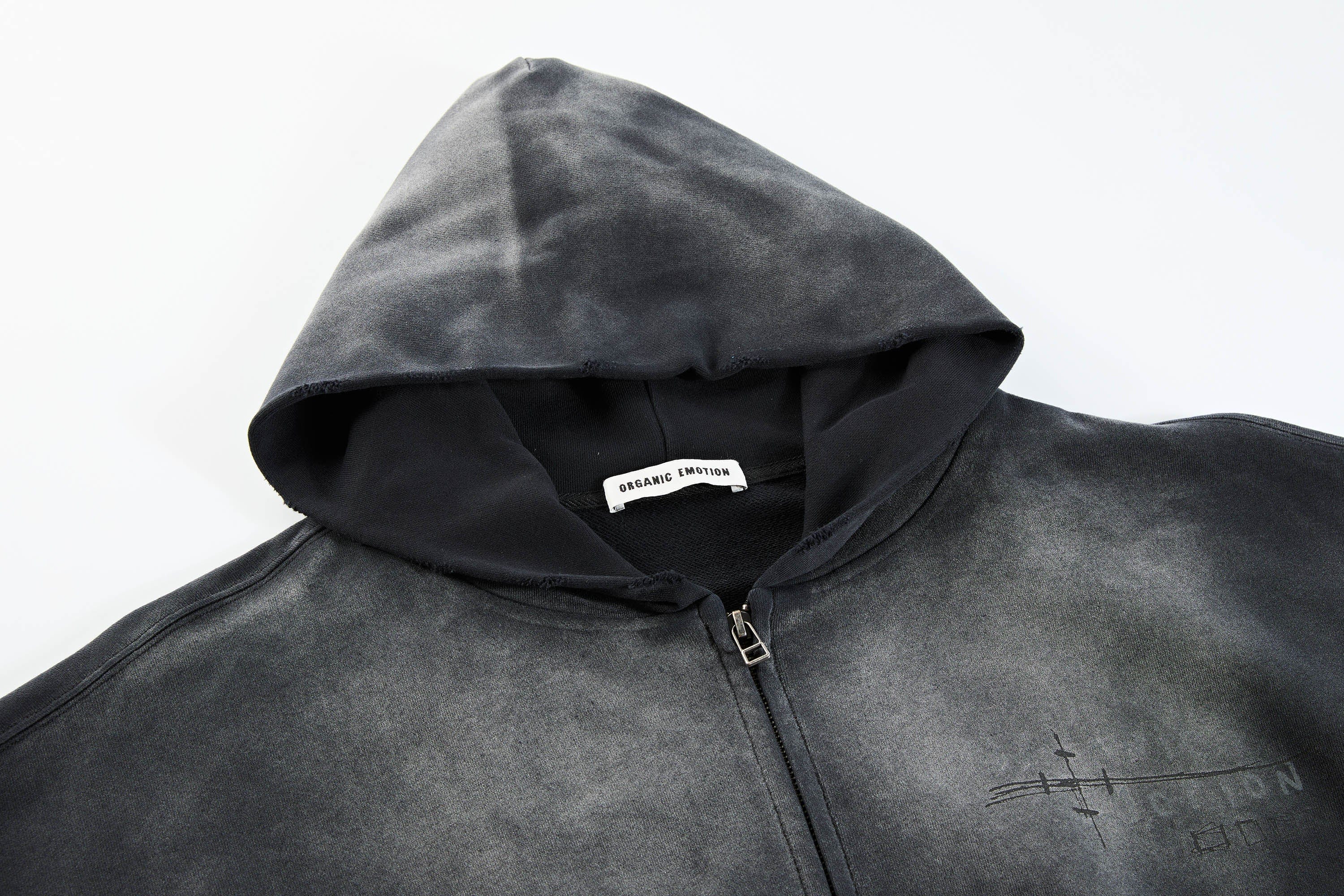 ORGANIC EMOTION Dirty Fit Graffiti Zip-Up Hoodie, premium urban and streetwear designers apparel on PROJECTISR.com, ORGANIC EMOTION