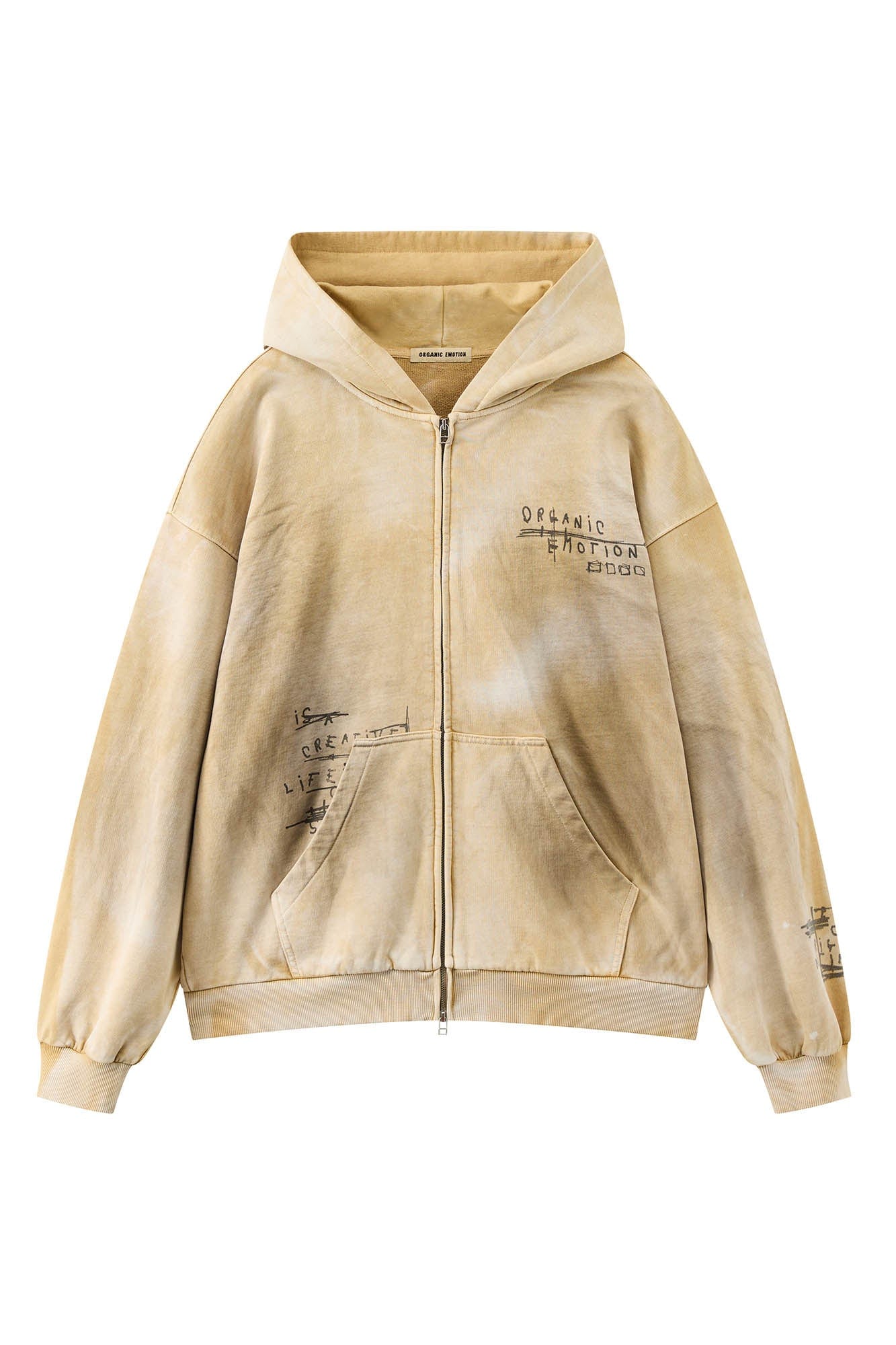 ORGANIC EMOTION Dirty Fit Graffiti Zip-Up Hoodie, premium urban and streetwear designers apparel on PROJECTISR.com, ORGANIC EMOTION