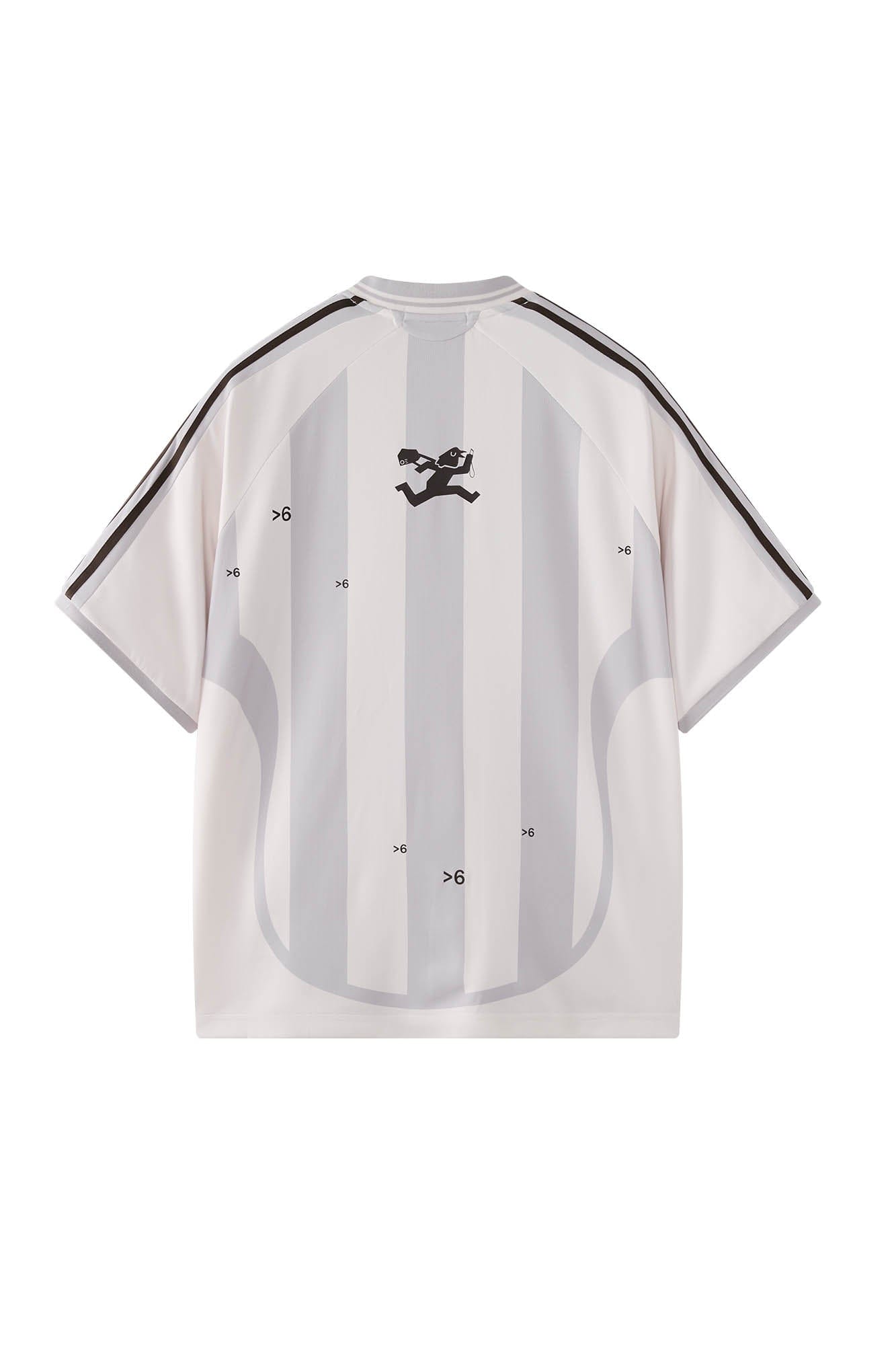 ORGANIC EMOTION Striped Badge Graphics Soccer Jersey, premium urban and streetwear designers apparel on PROJECTISR.com, ORGANIC EMOTION