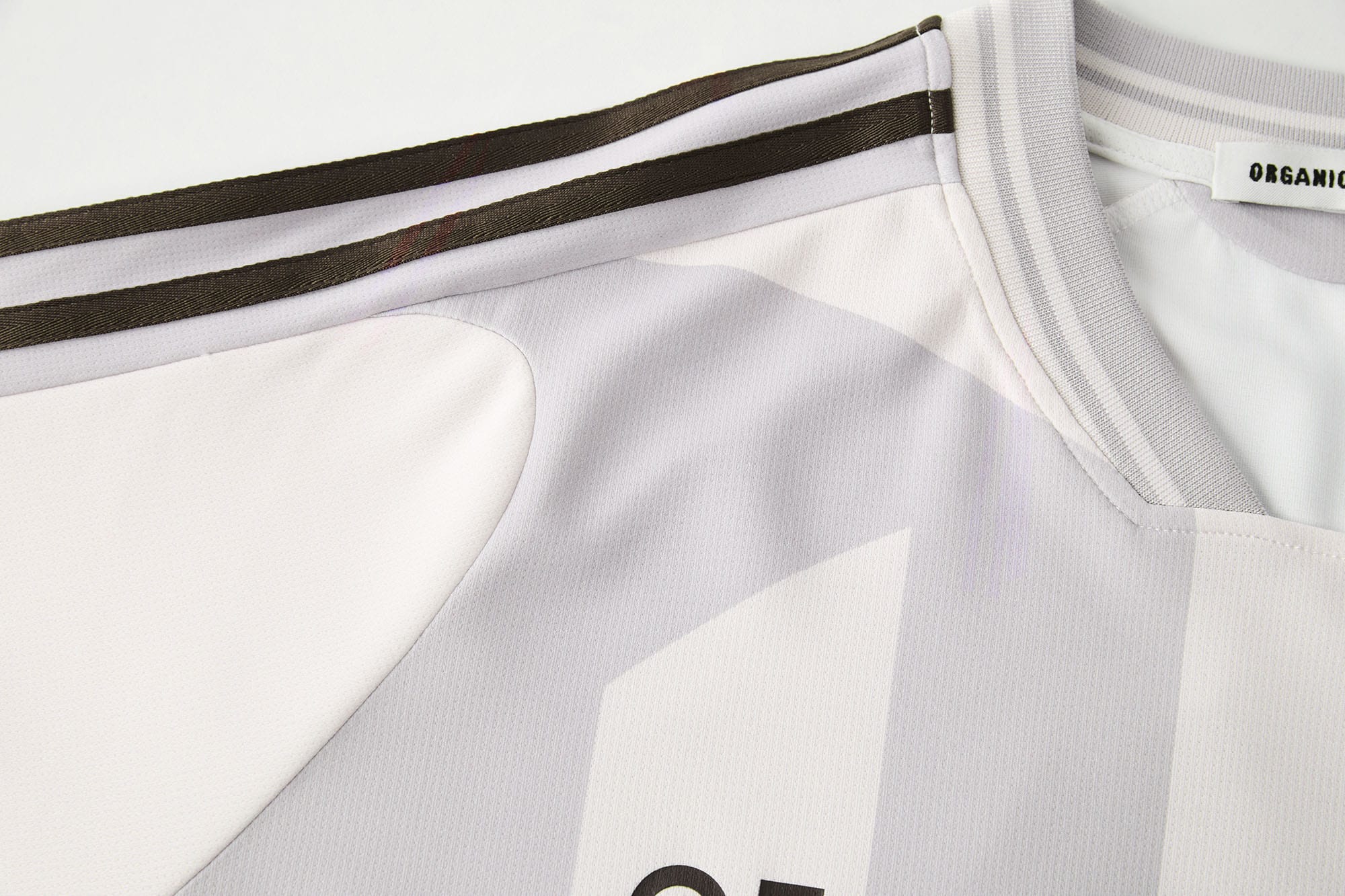 ORGANIC EMOTION Striped Badge Graphics Soccer Jersey, premium urban and streetwear designers apparel on PROJECTISR.com, ORGANIC EMOTION