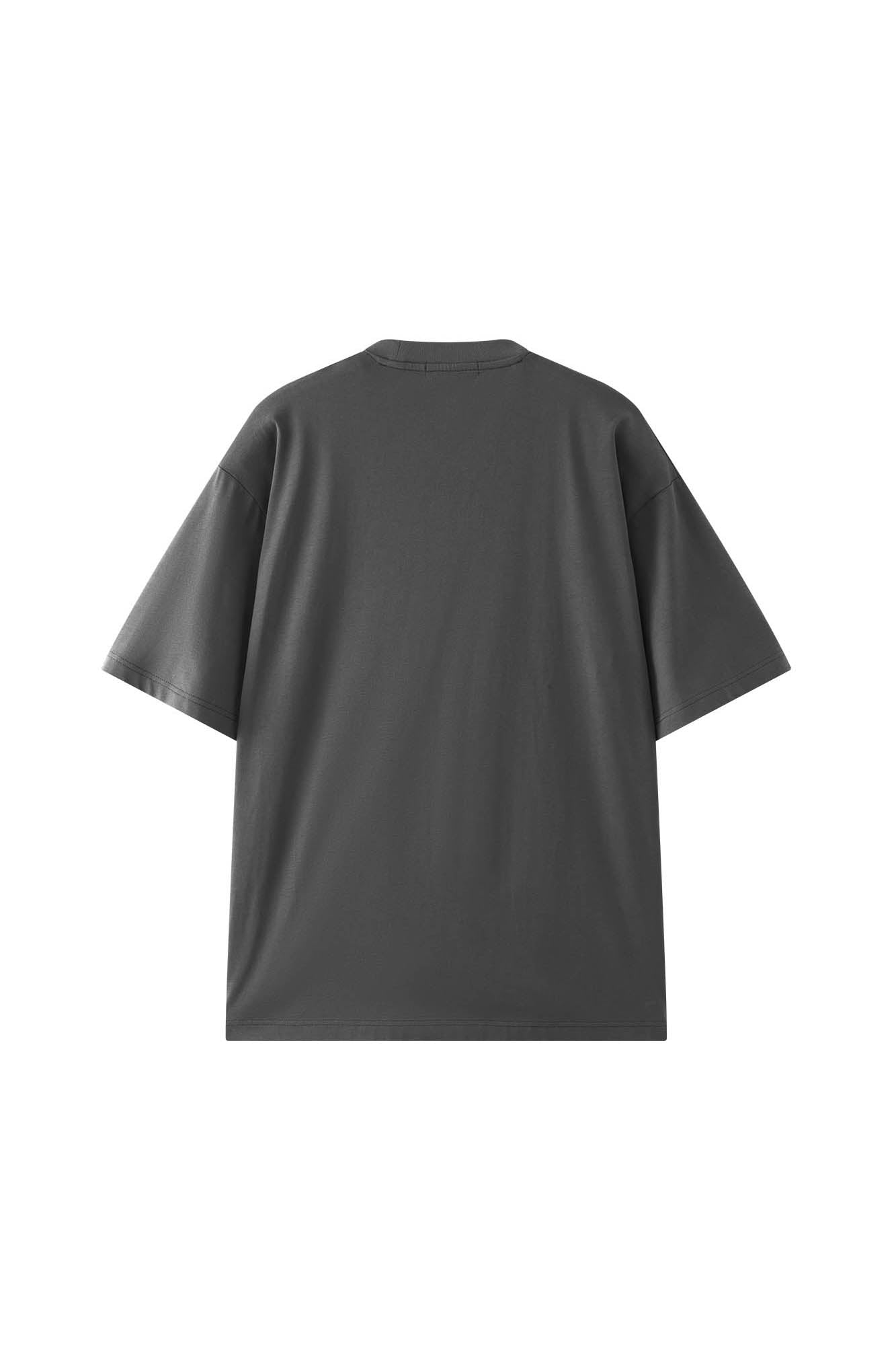 ORGANIC EMOTION Asymmetrical Pleated Script Graphic T-Shirt