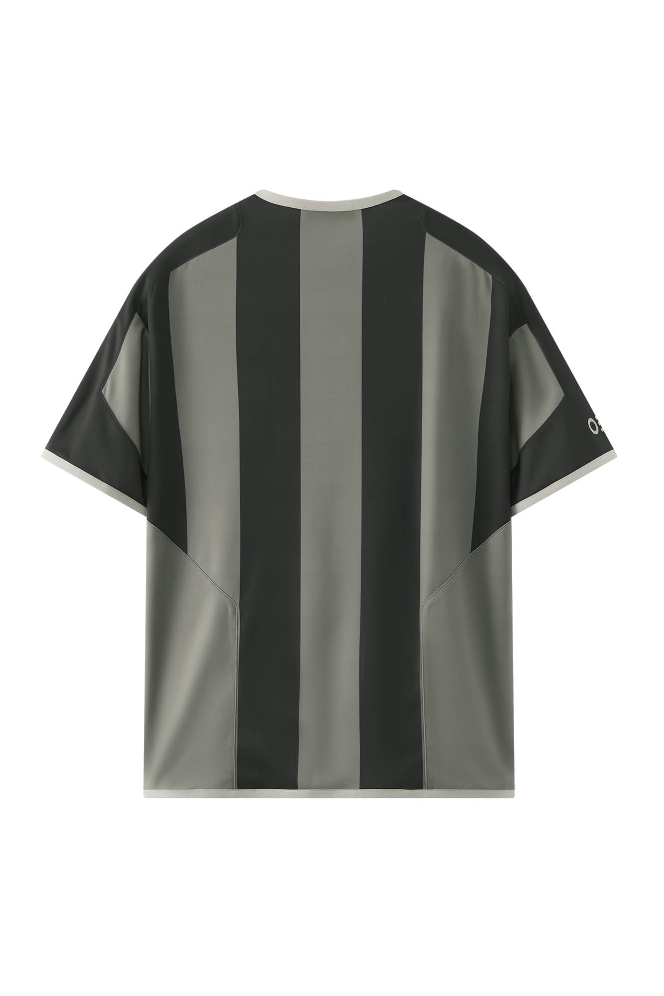 ORGANIC EMOTION Never Work Slogan Stripes Spliced Jersey