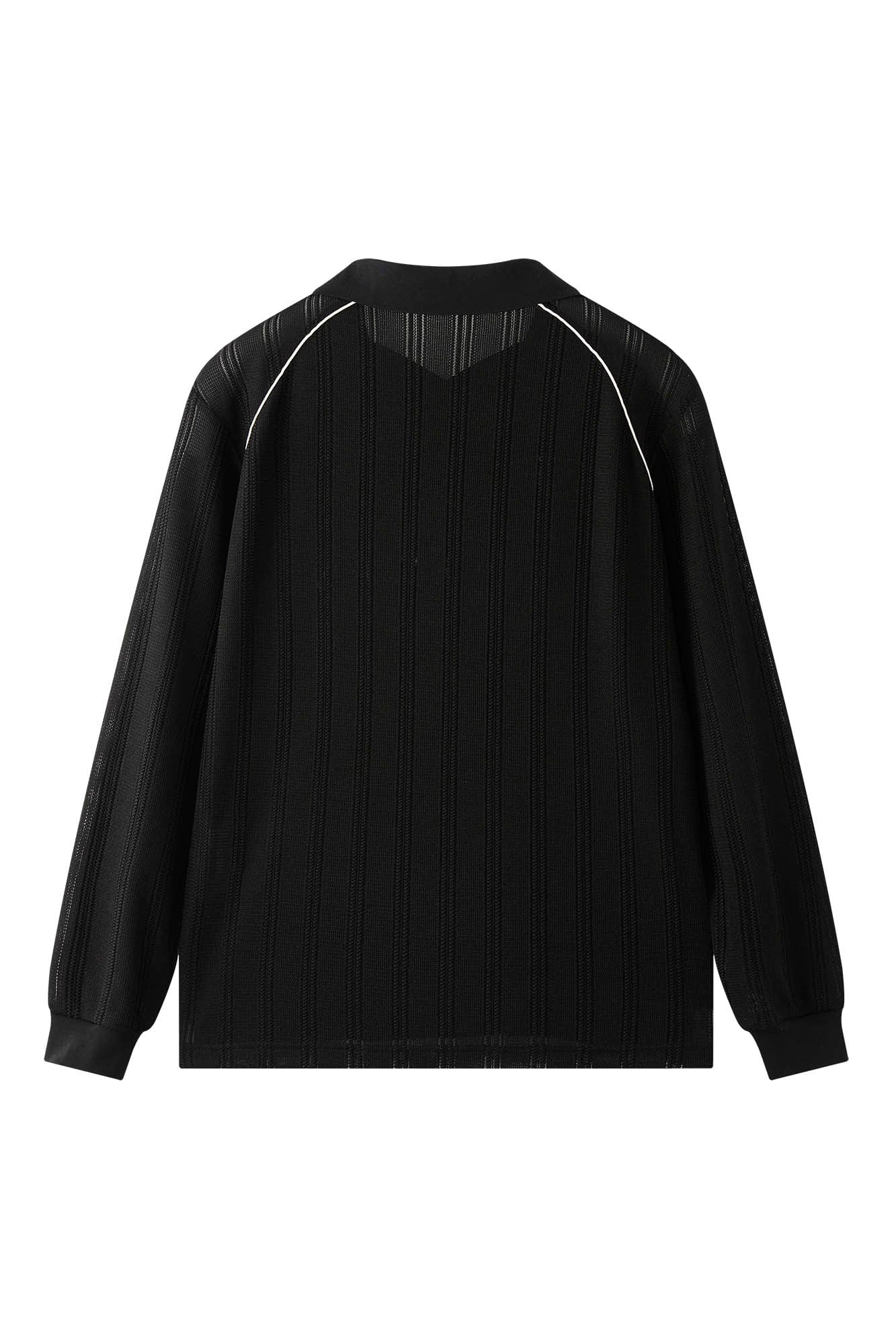 ORGANIC EMOTION Retro Sheer Striped Knit Raglan Jersey