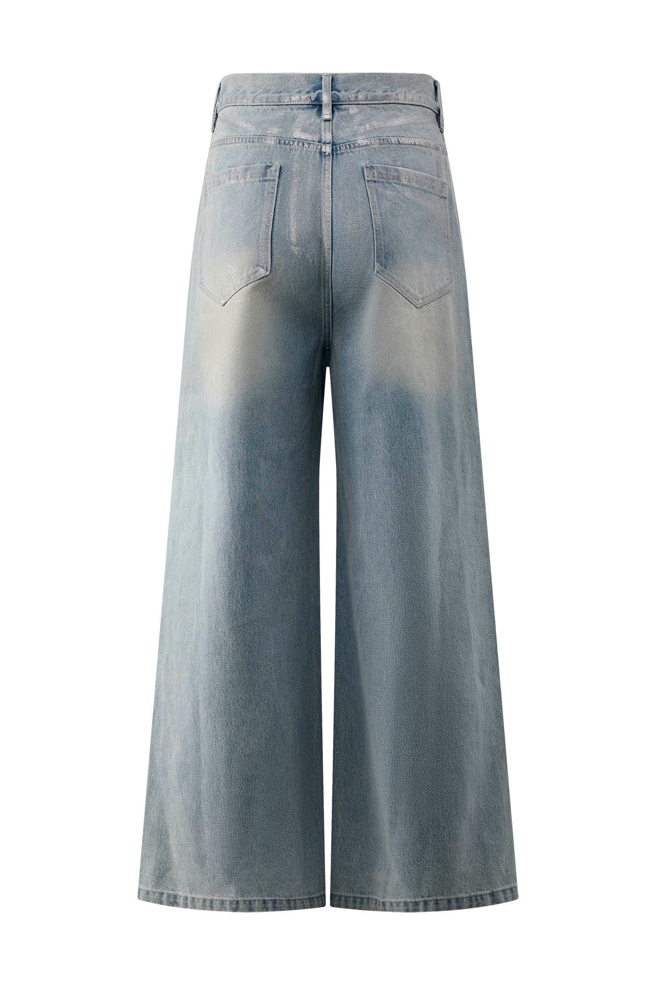 ORGANIC EMOTION Flying Bird Embroidered Washed Wide-Leg Jeans