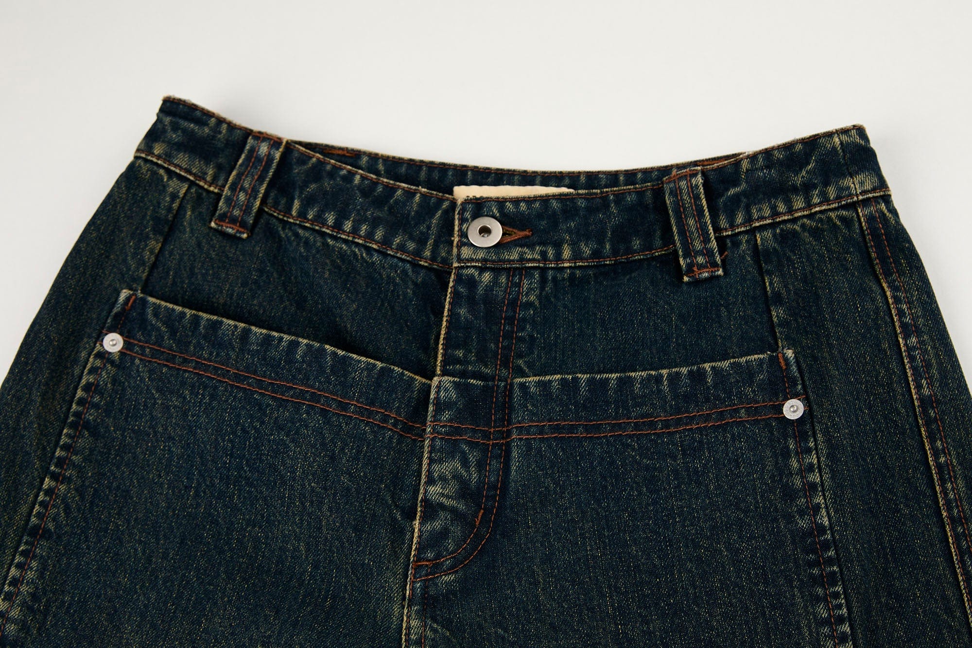 ORGANIC EMOTION Big-Pocket Paneled Wide-Leg Jeans