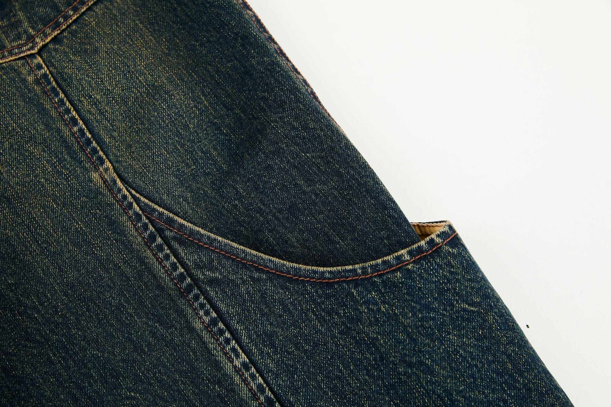 ORGANIC EMOTION Big-Pocket Paneled Wide-Leg Jeans