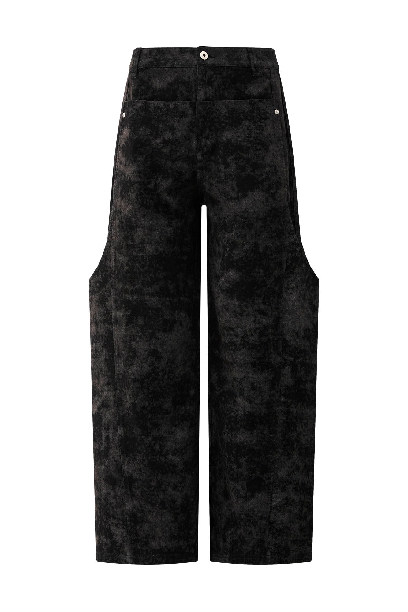 ORGANIC EMOTION Big-Pocket Paneled Wide-Leg Jeans