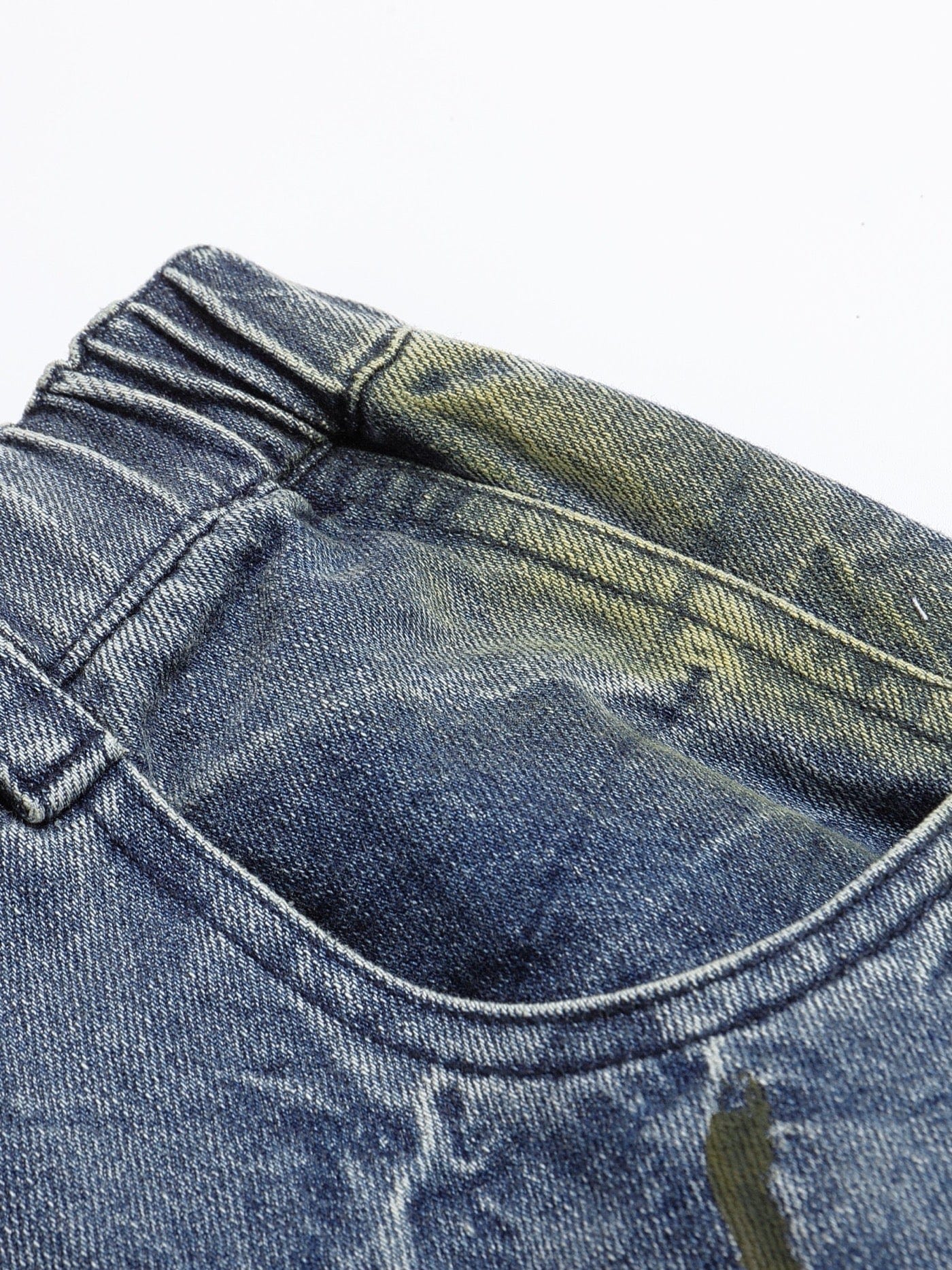 DND4DES Ripple Spliced Washed Jeans, premium urban and streetwear designers apparel on PROJECTISR.com, DND4DES