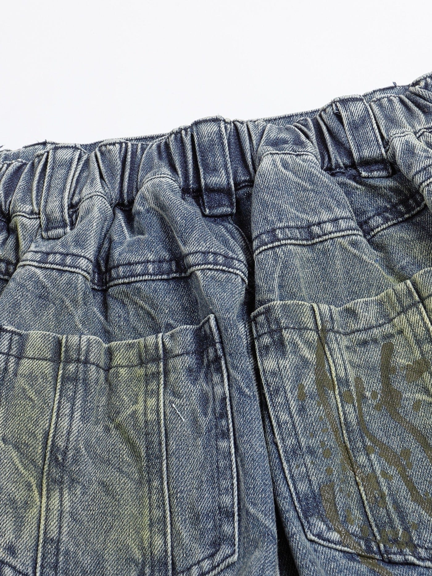 DND4DES Ripple Spliced Washed Jeans, premium urban and streetwear designers apparel on PROJECTISR.com, DND4DES