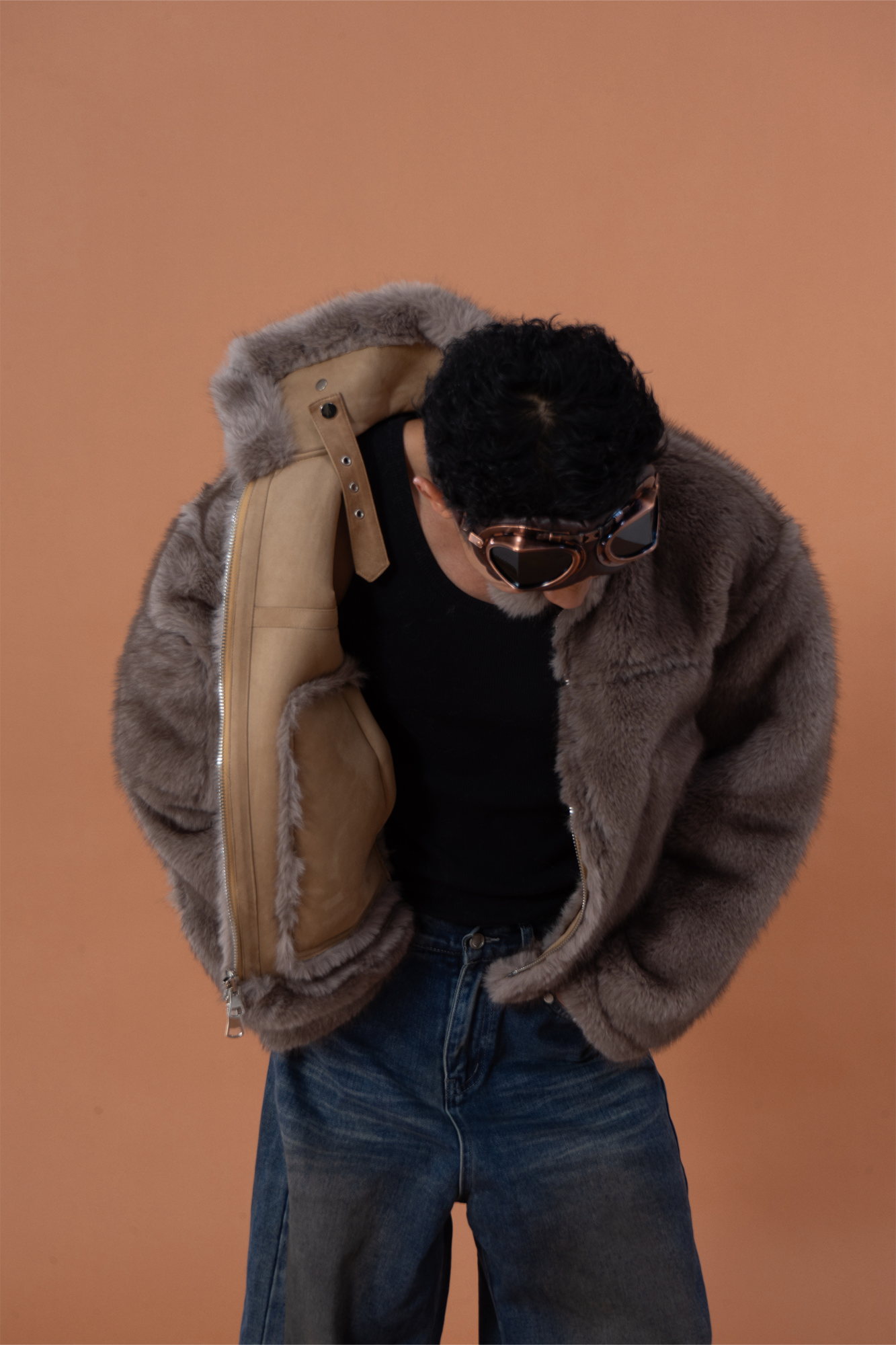 CLP Reversible Faux Fur Biker Jacket