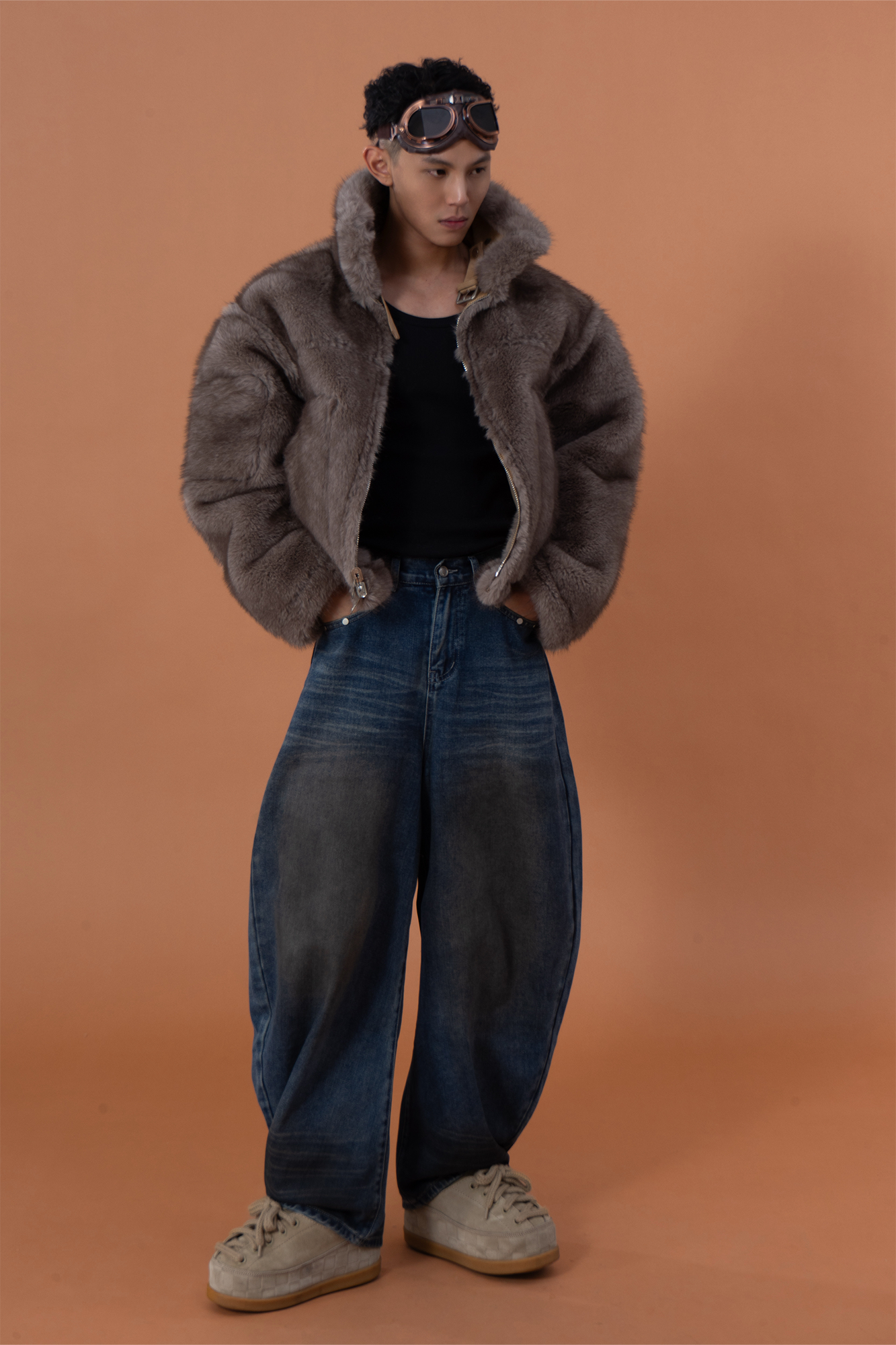 CLP Reversible Faux Fur Biker Jacket