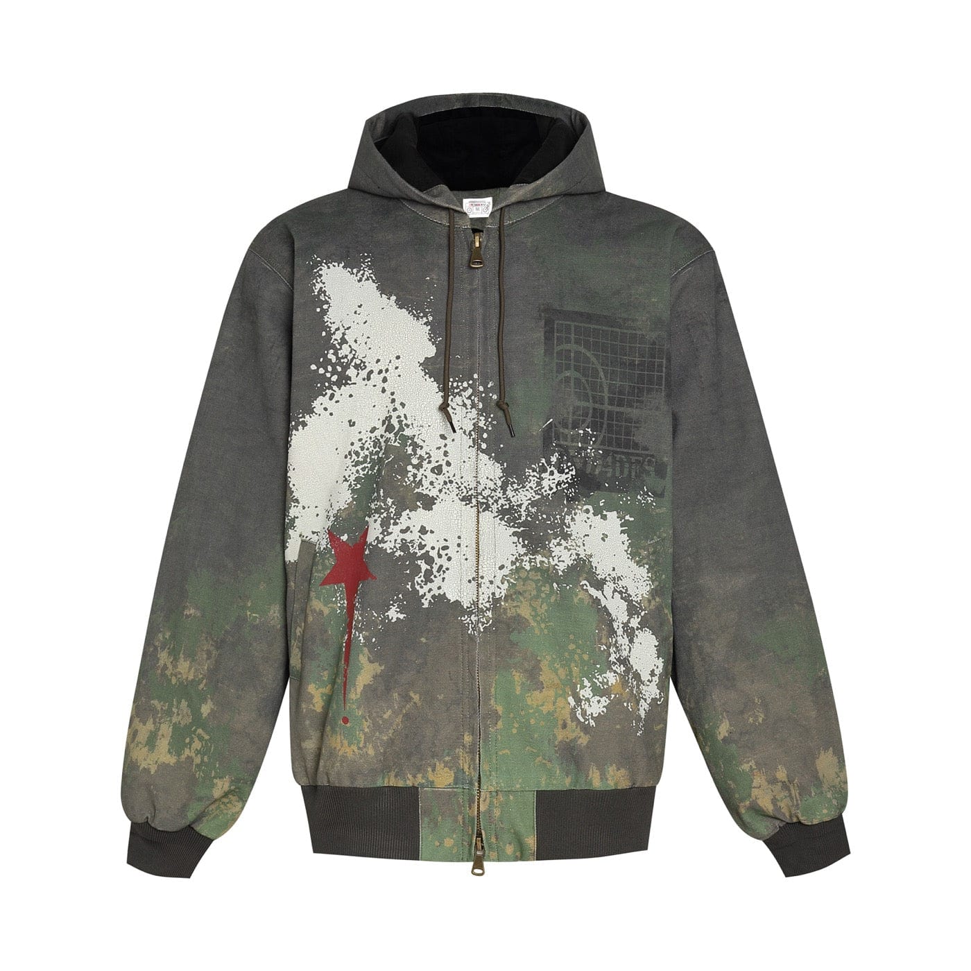 DND4DES Camouflage Graffiti Zip-Up Jacket, premium urban and streetwear designers apparel on PROJECTISR.com, DND4DES