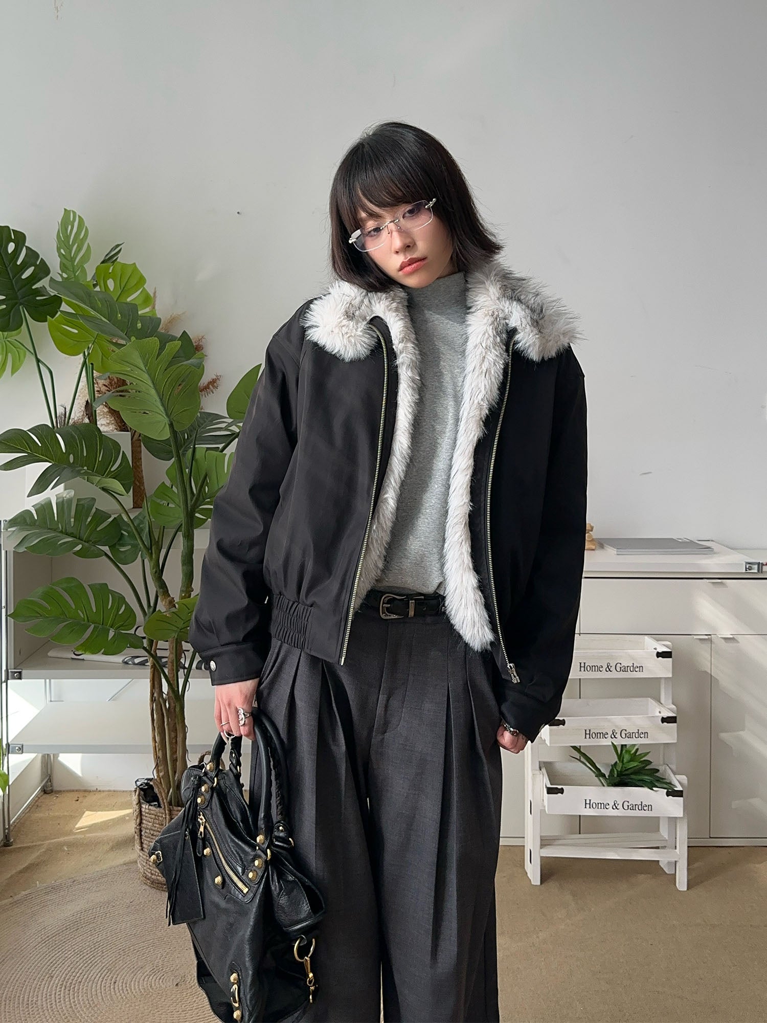 OKAYTHXBYE Faux Fur Lined Puffer Jacket