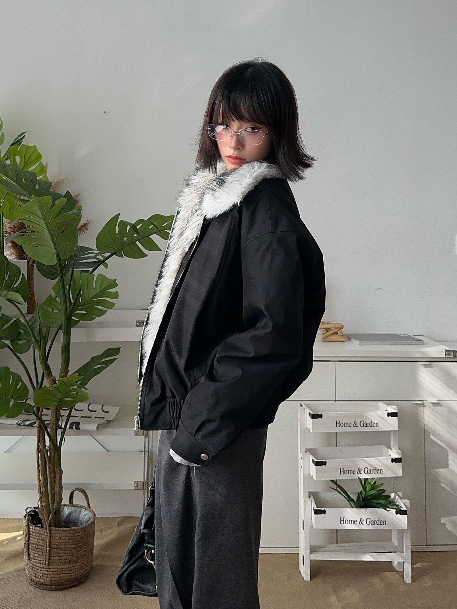 OKAYTHXBYE Faux Fur Lined Puffer Jacket