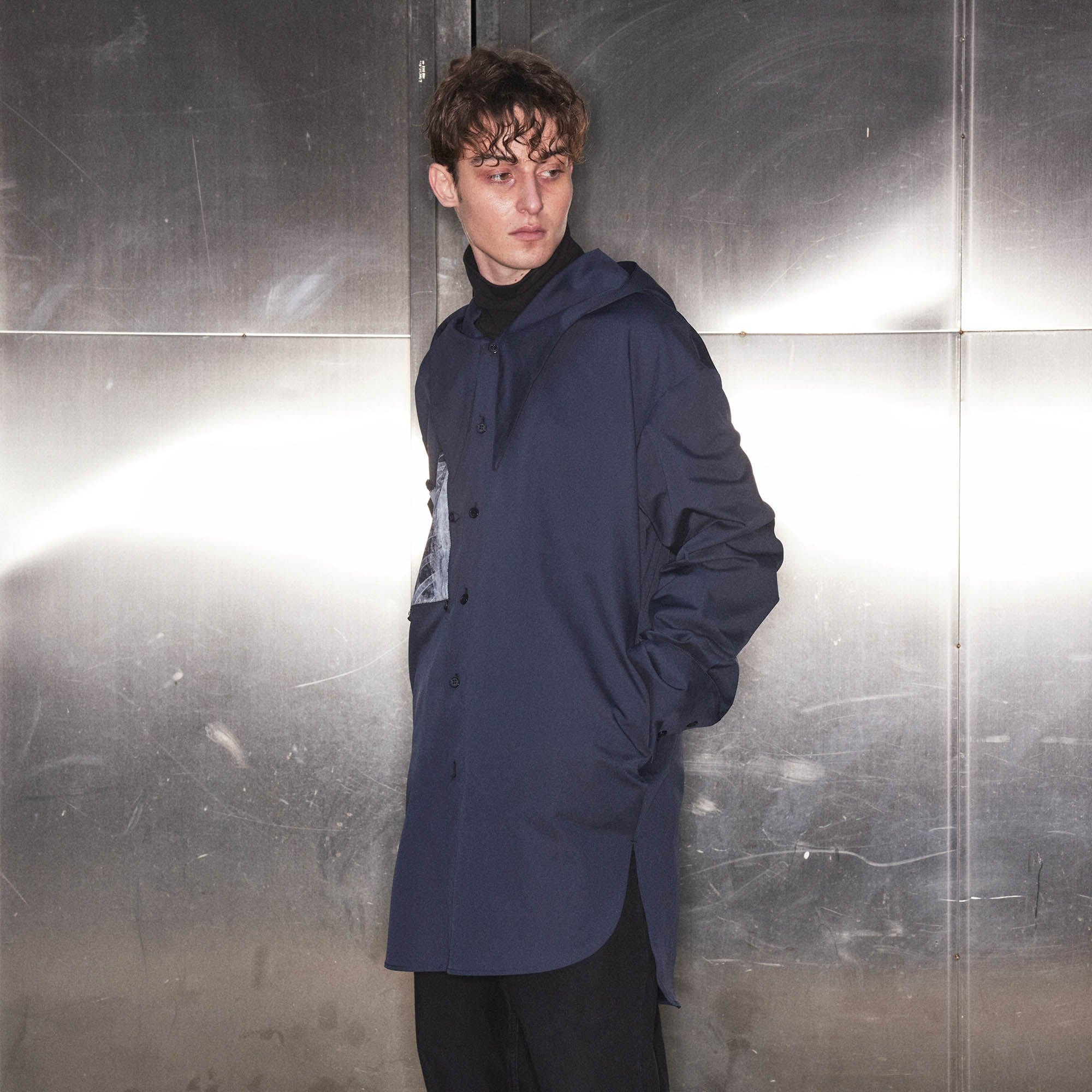 KADAKADA X-Ray Hooded Scarf Longline Shirt, premium urban and streetwear designers apparel on PROJECTISR.com, KADAKADA