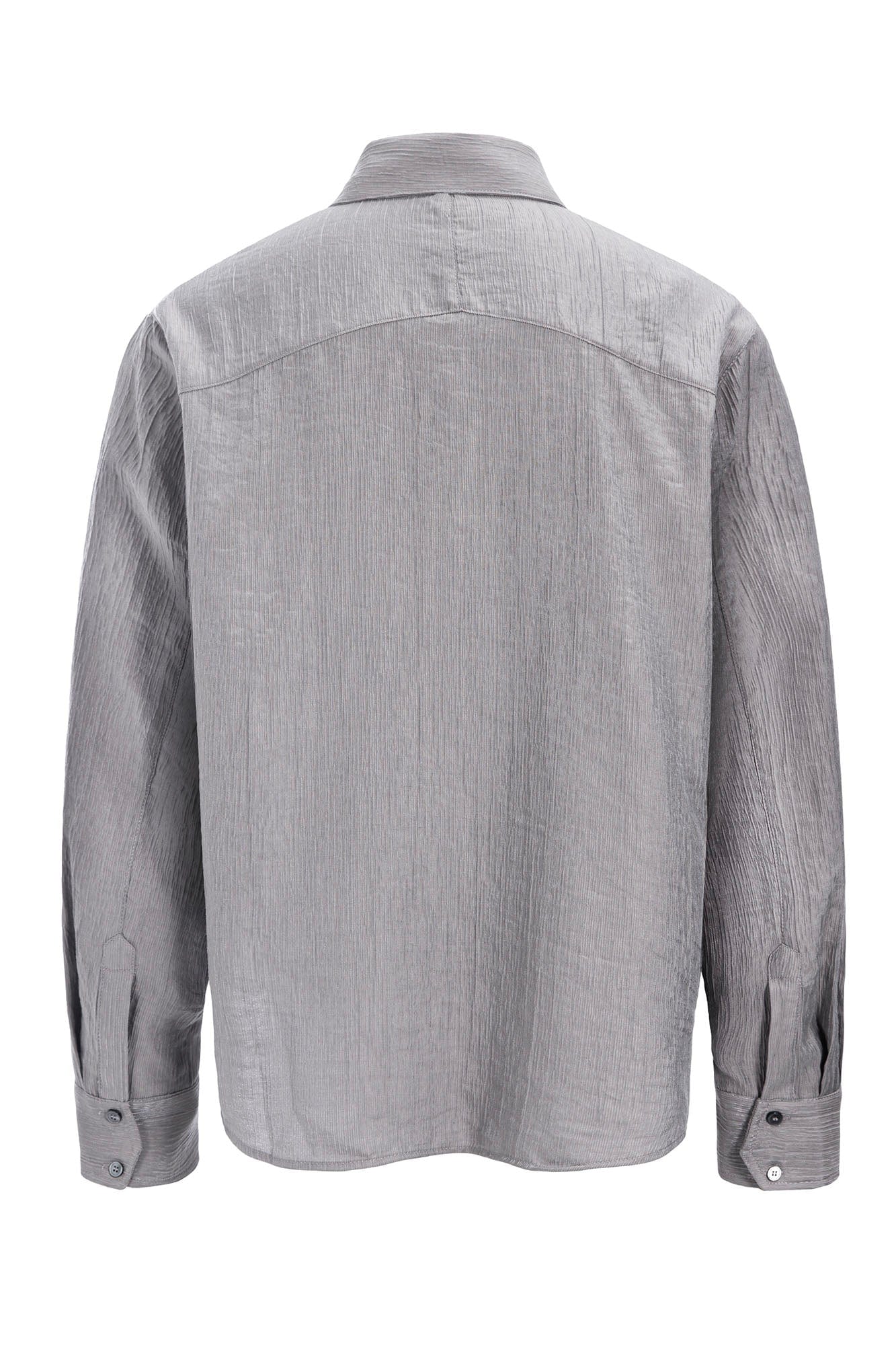 CATSSTAC Crinkled Asymmetrical Paneled Shirt, premium urban and streetwear designers apparel on PROJECTISR.com, CATSSTAC