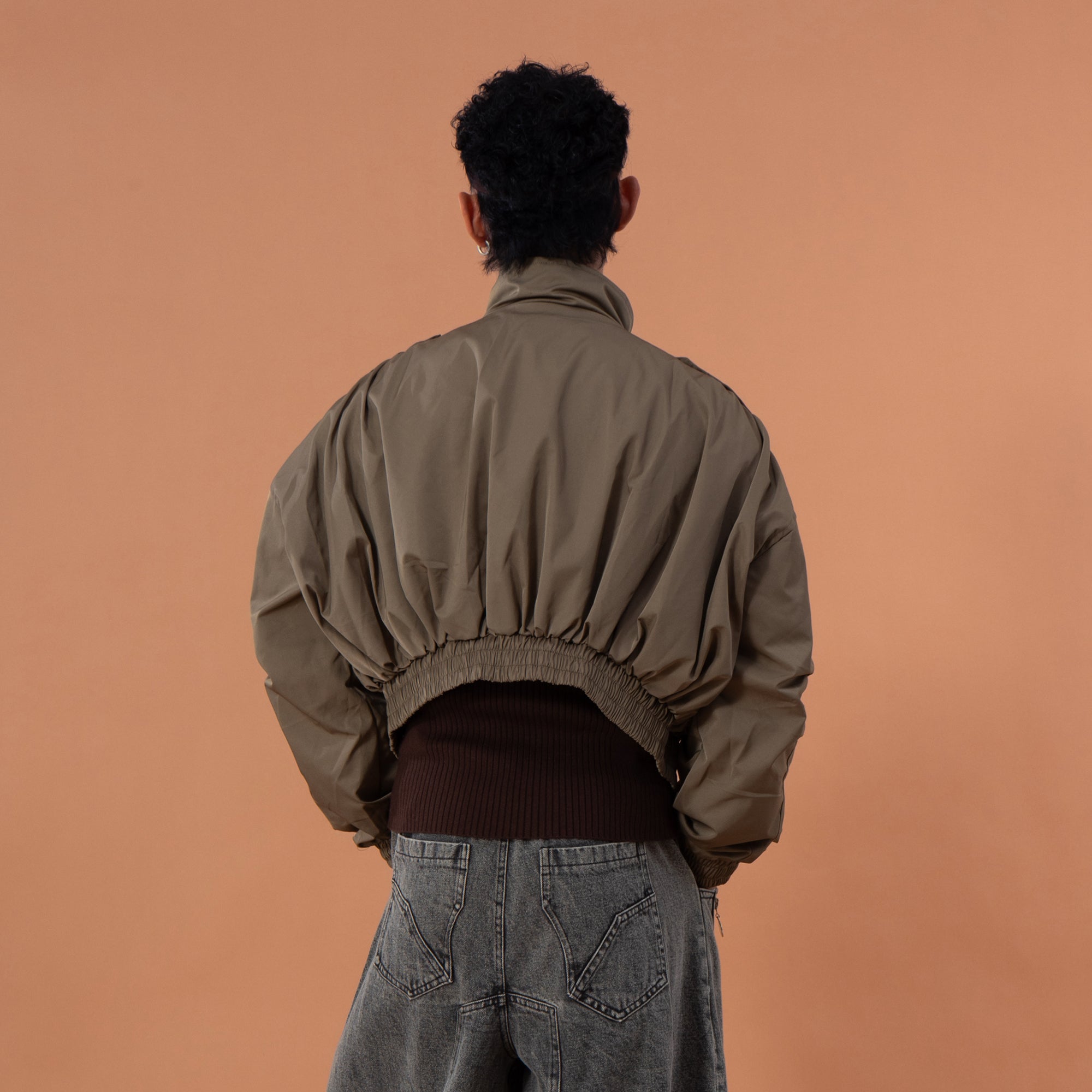 CLP Elastic-Waist Cropped Utility Jacket