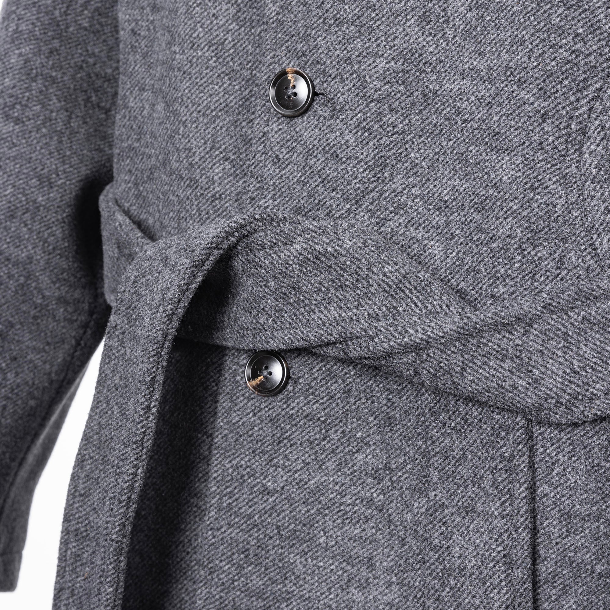 CATSSTAC Asymmetrical Stand-Collar Wool-Blend Belted Coat