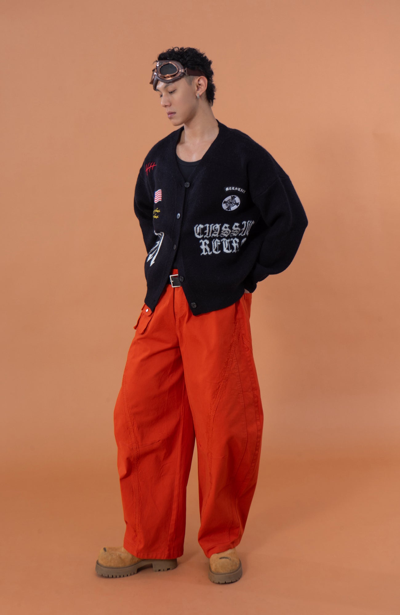 CLP Embroidered Patch Jacquard Cardigan