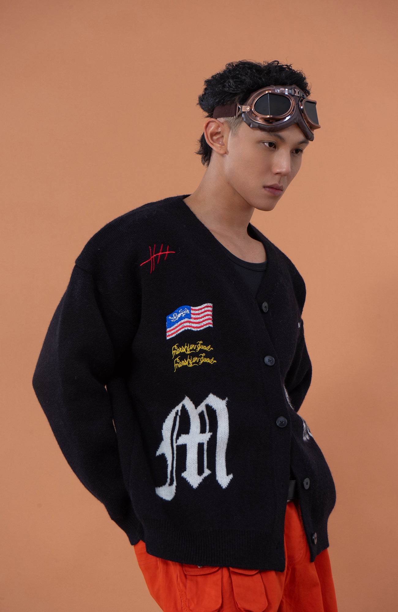 CLP Embroidered Patch Jacquard Cardigan