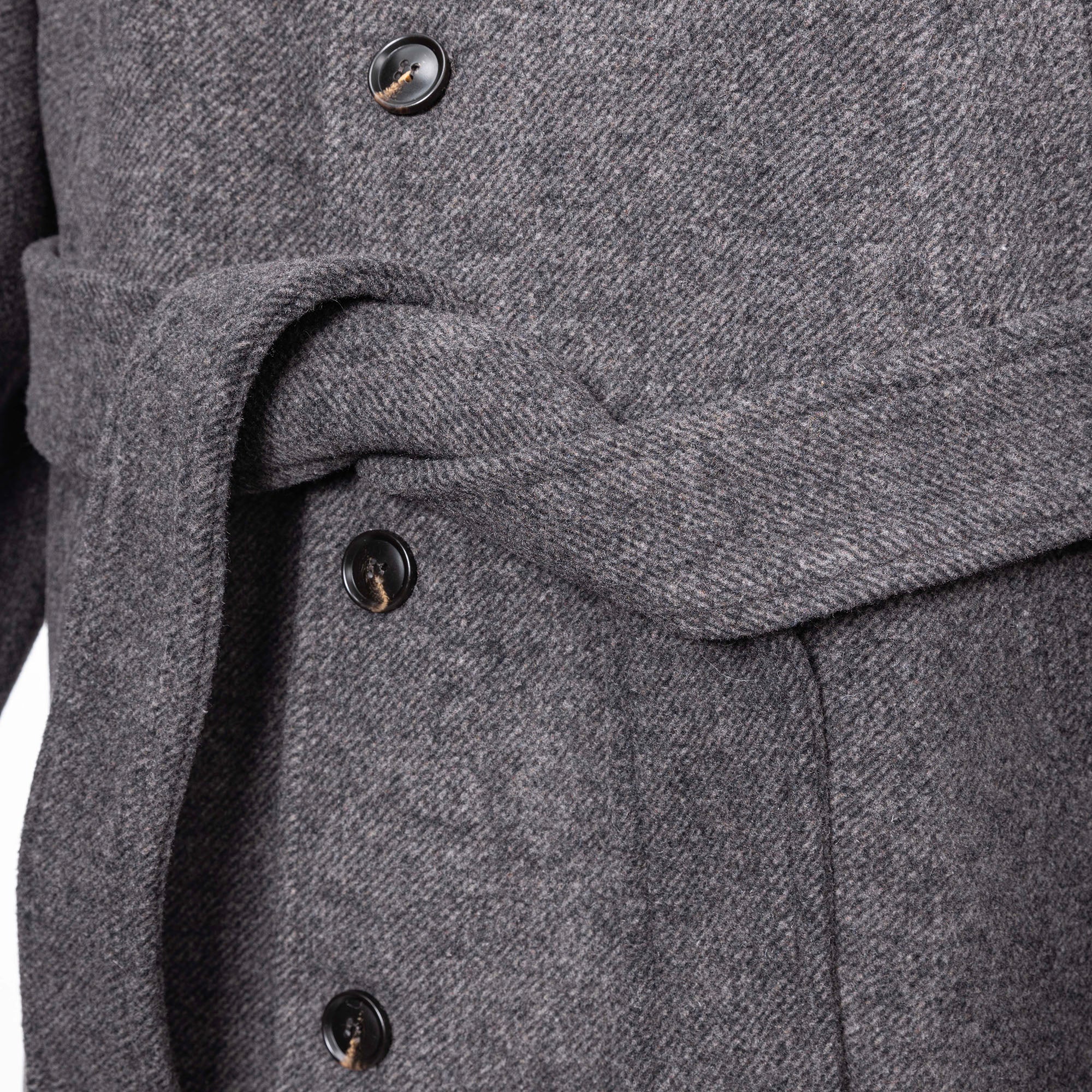 CATSSTAC Asymmetrical Stand-Collar Wool-Blend Belted Coat