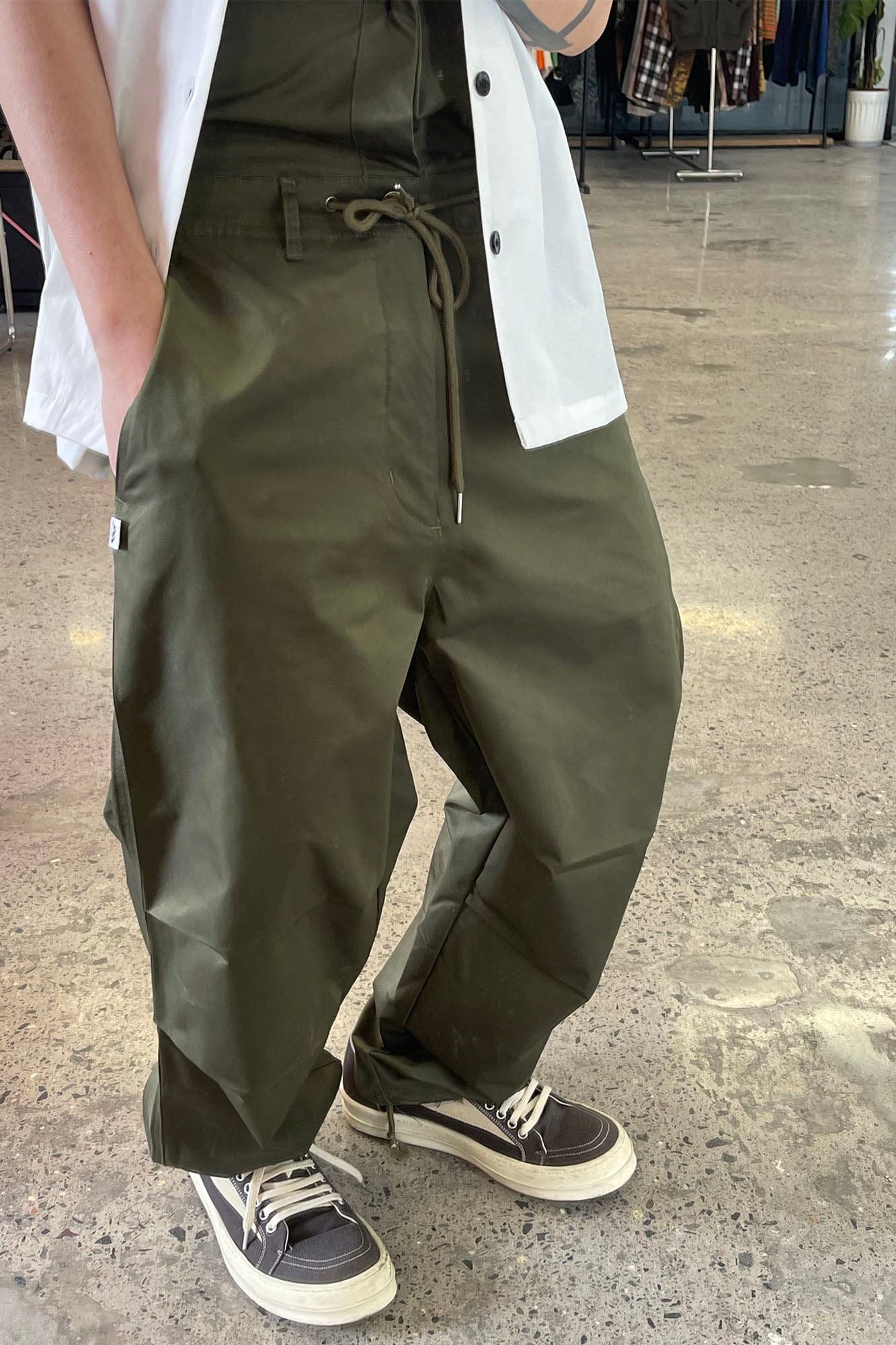 ME DA IGUAL Layered Fold-Over Straight-Leg Pants, premium urban and streetwear designers apparel on PROJECTISR.com, ME DA IGUAL