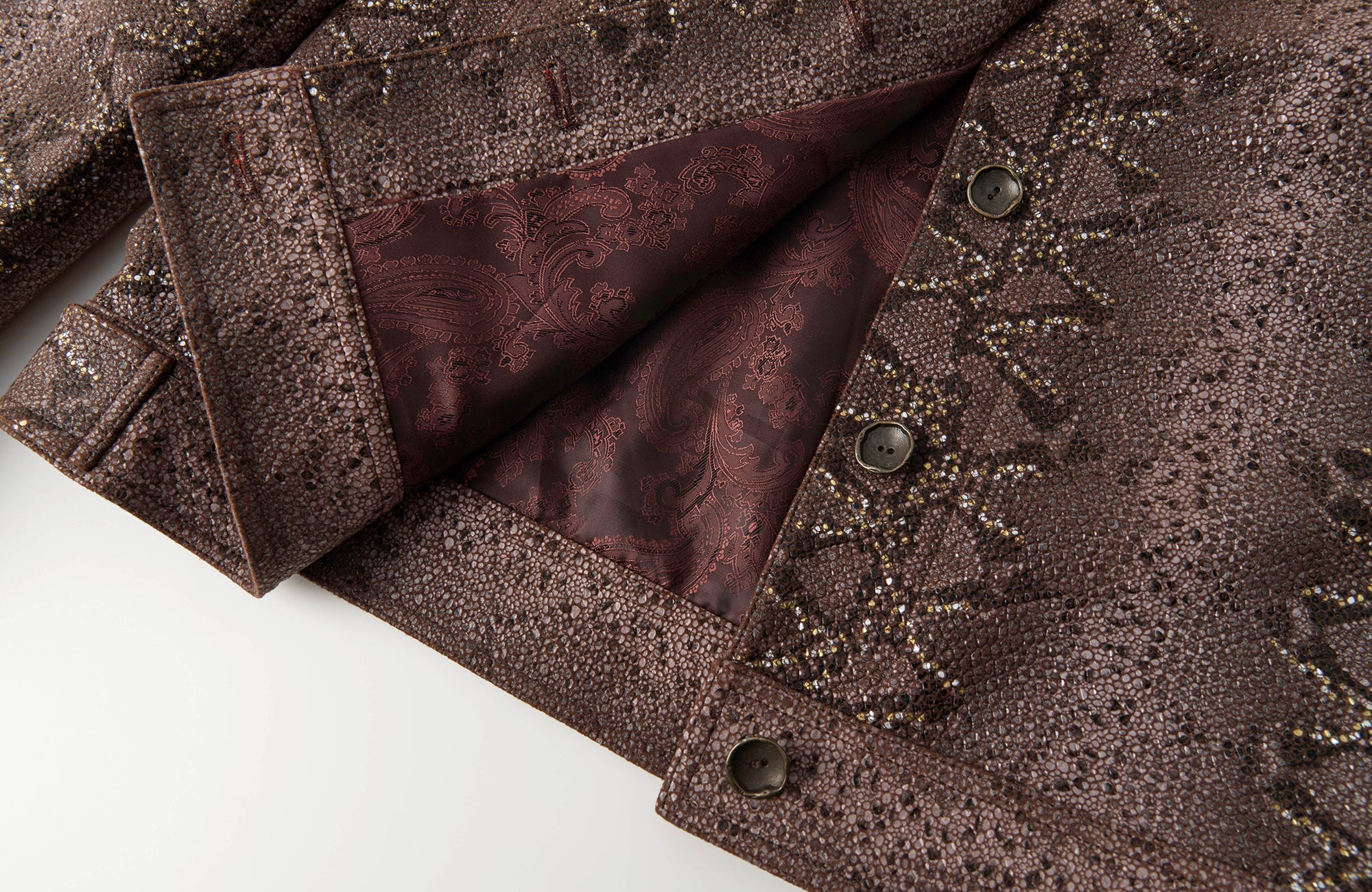 YANLI Fur-Collar Spliced Faux Leather Jacket
