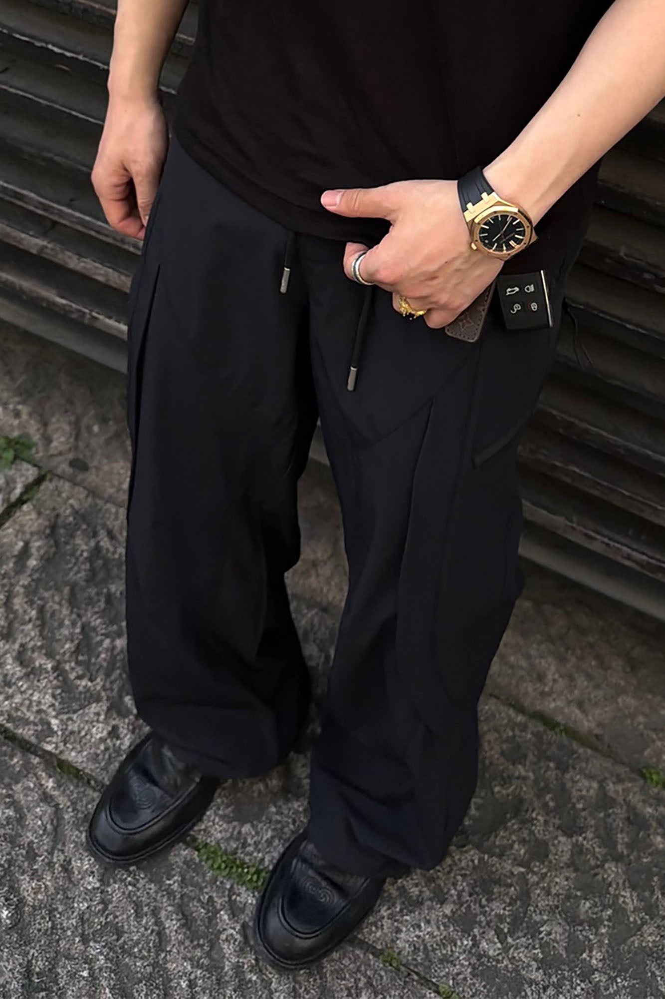 CATSSTAC Multi-Panel Layered Drawstring Pants, premium urban and streetwear designers apparel on PROJECTISR.com, CATSSTAC