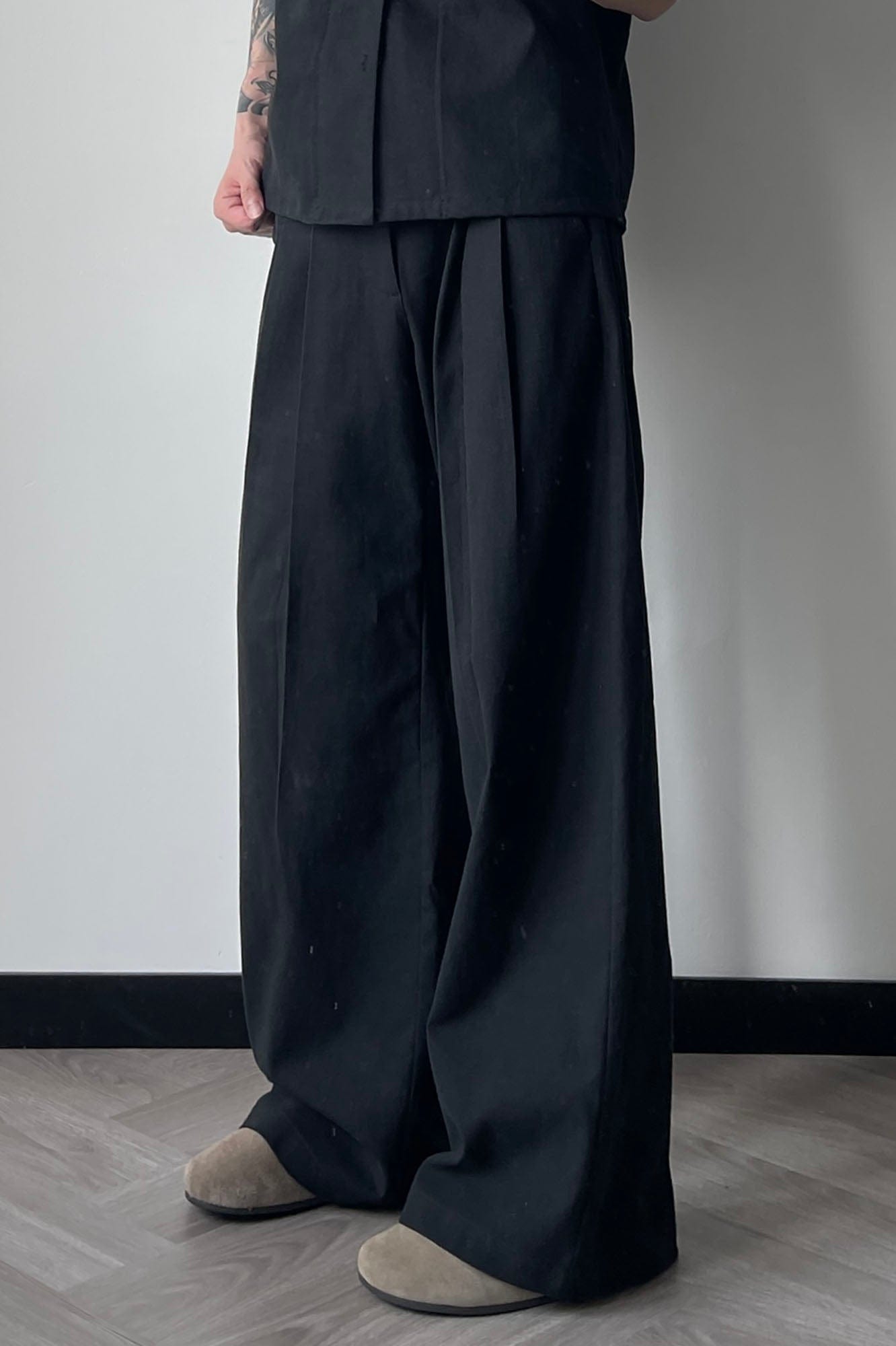 OKAYTHXBYE Pleated Linen-Blend Wide-Leg Trousers, premium urban and streetwear designers apparel on PROJECTISR.com, OKAYTHXBYE