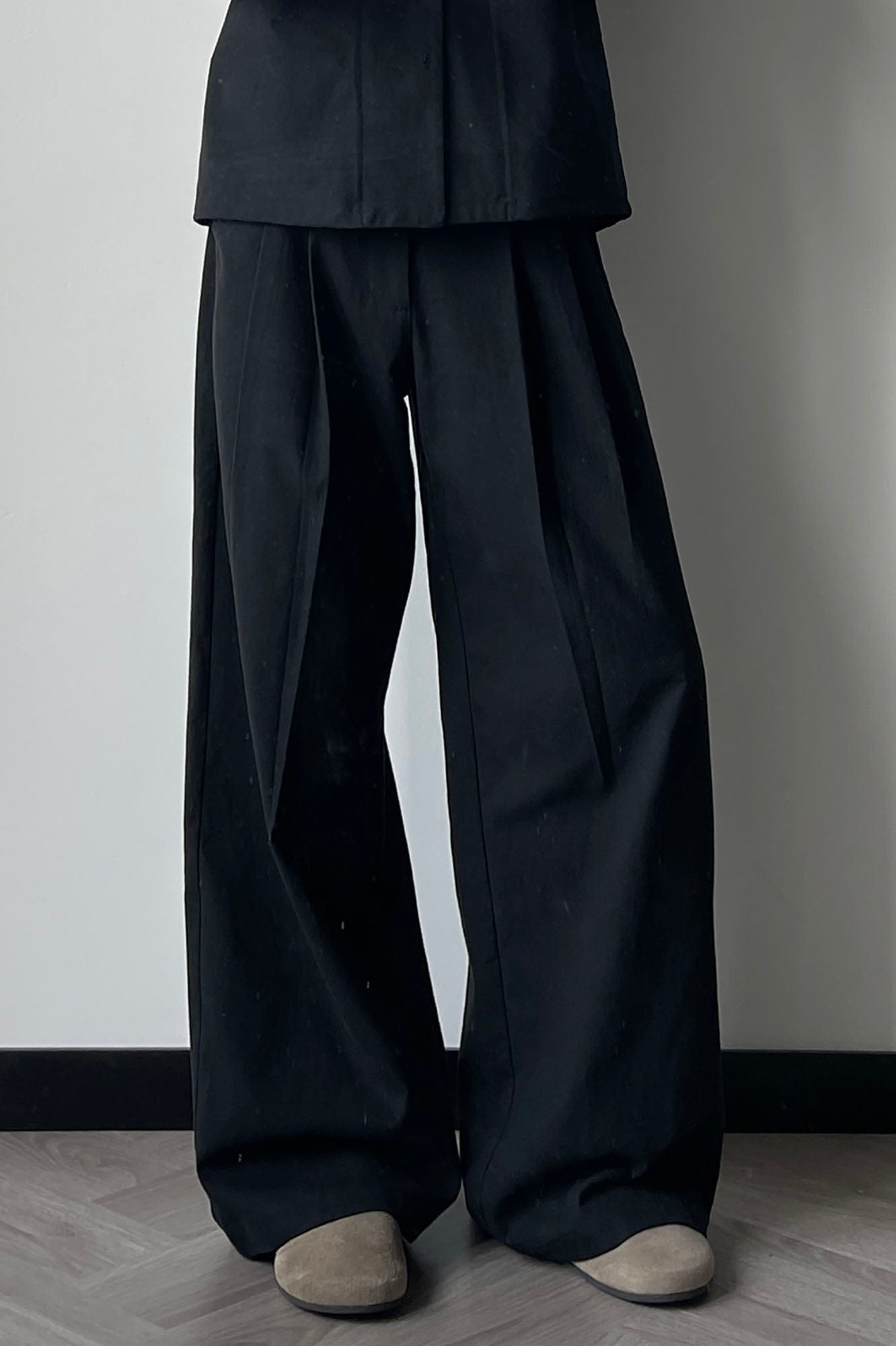 OKAYTHXBYE Pleated Linen-Blend Wide-Leg Trousers, premium urban and streetwear designers apparel on PROJECTISR.com, OKAYTHXBYE