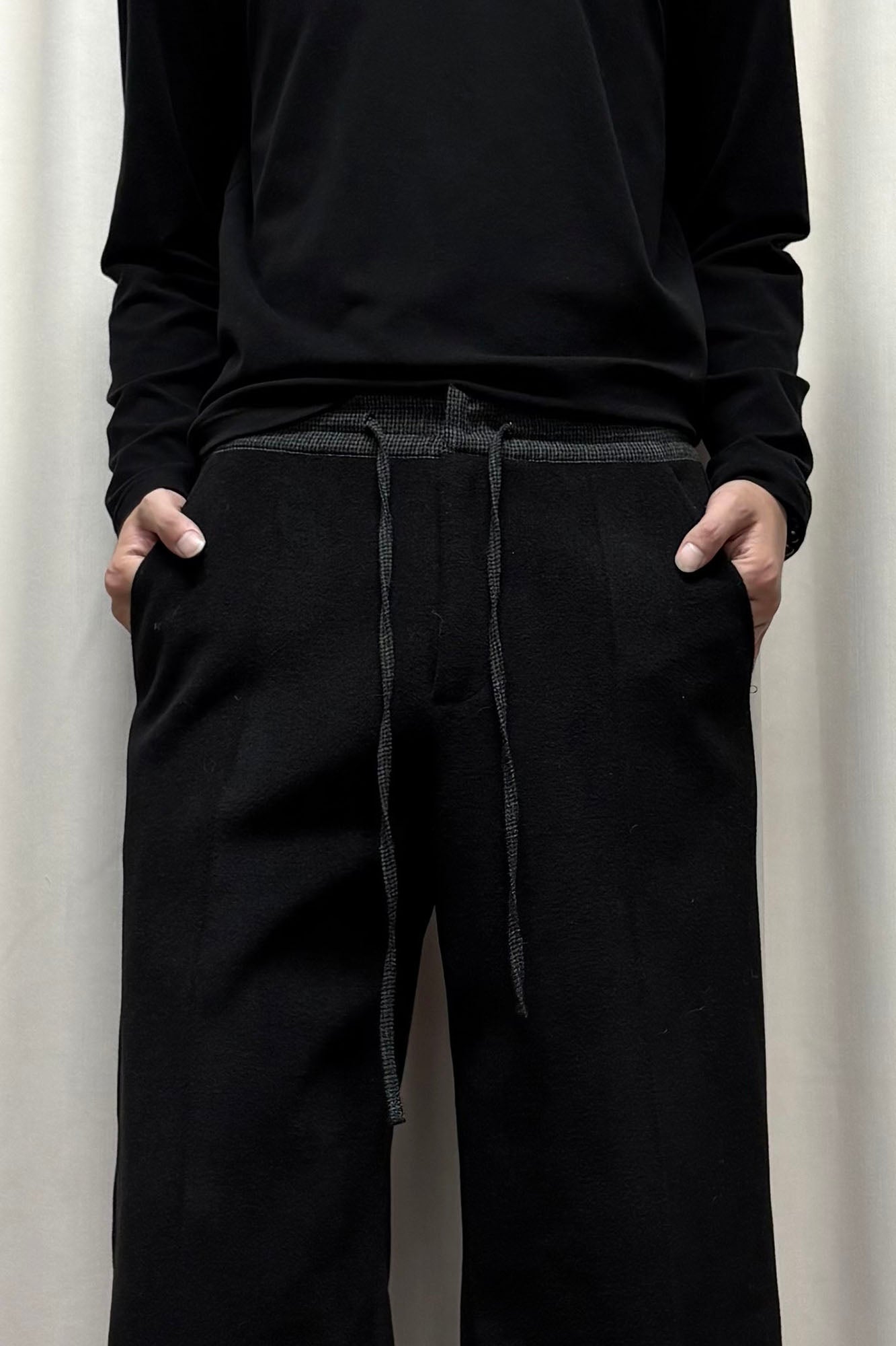 KREATE Contrast Drawstring Waist Wide-Leg Lounge Pants