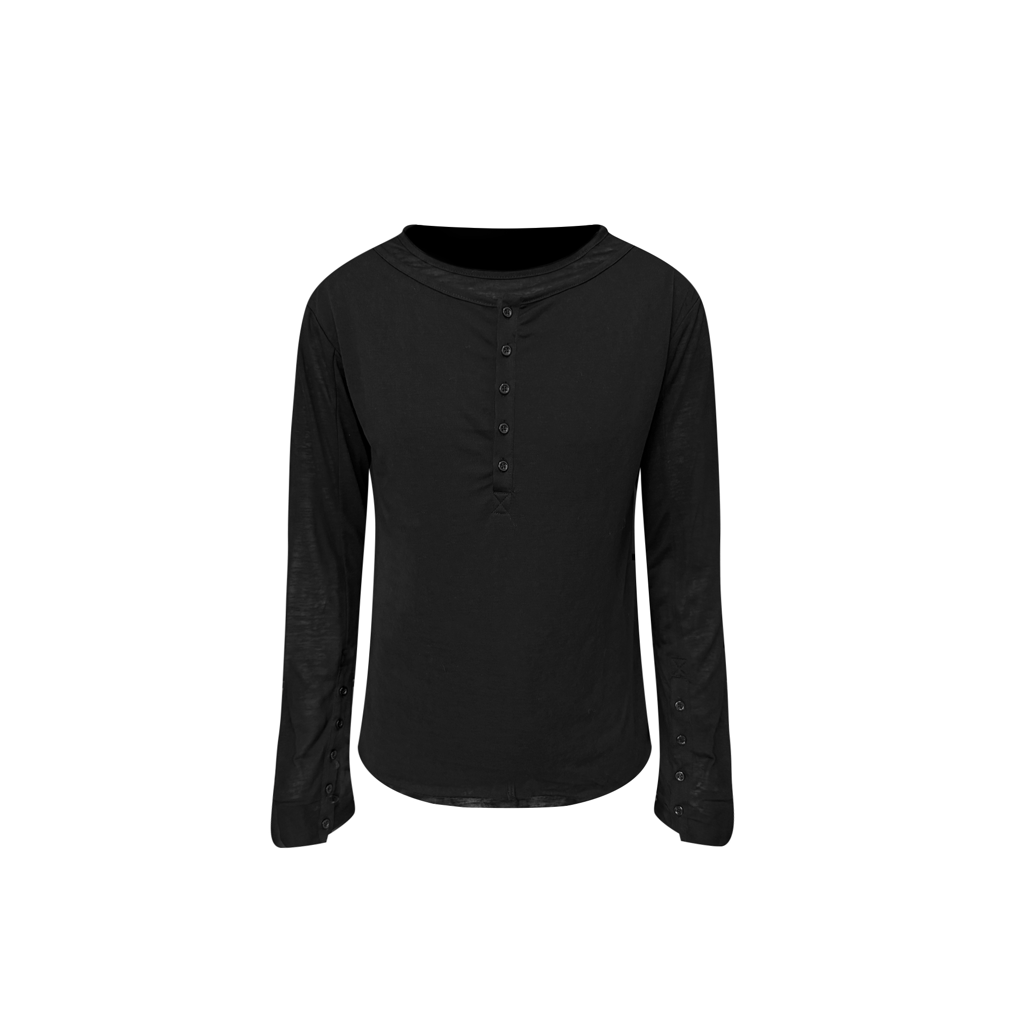 TH4SWE Layered Diamond Spine Graphic Henley Long-Sleeve Tee
