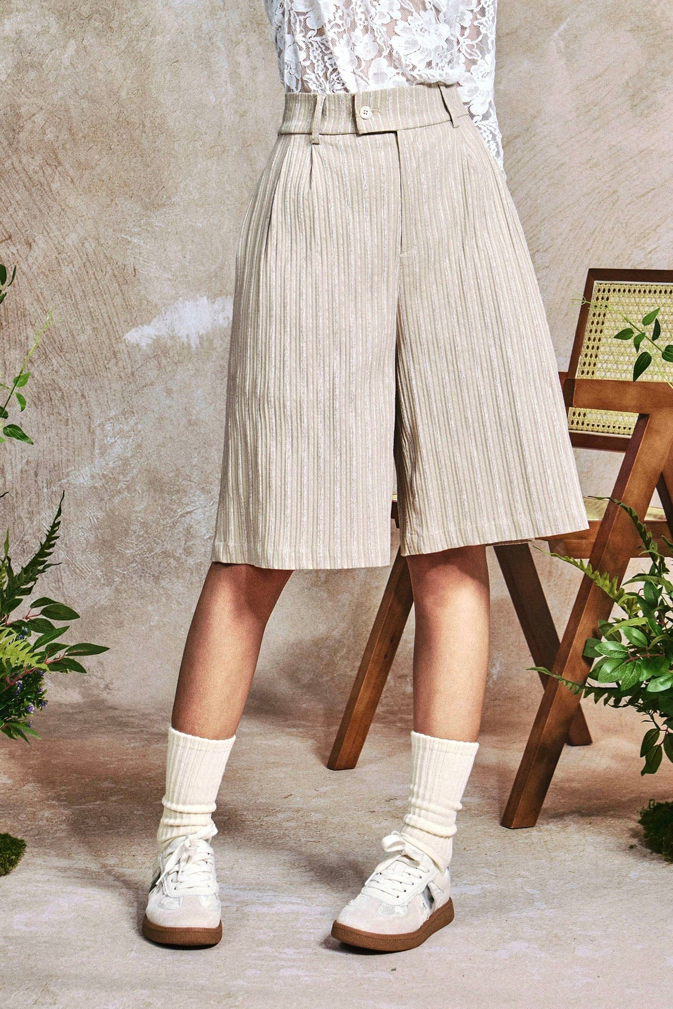 OIPWORD Striped Crinkled Shorts, premium urban and streetwear designers apparel on PROJECTISR.com, OIPWORD