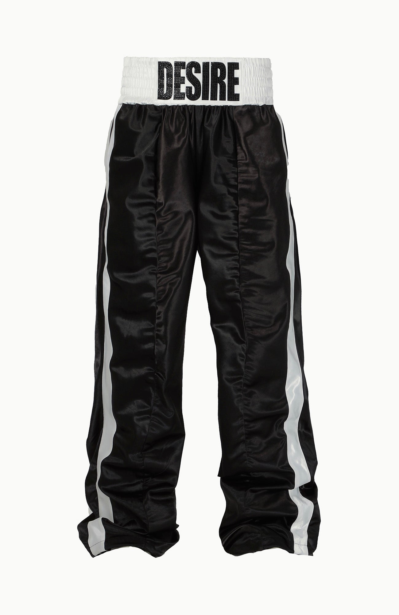 SEXXDEVIL Diamond Lettering Pleated Wide-Leg Pants