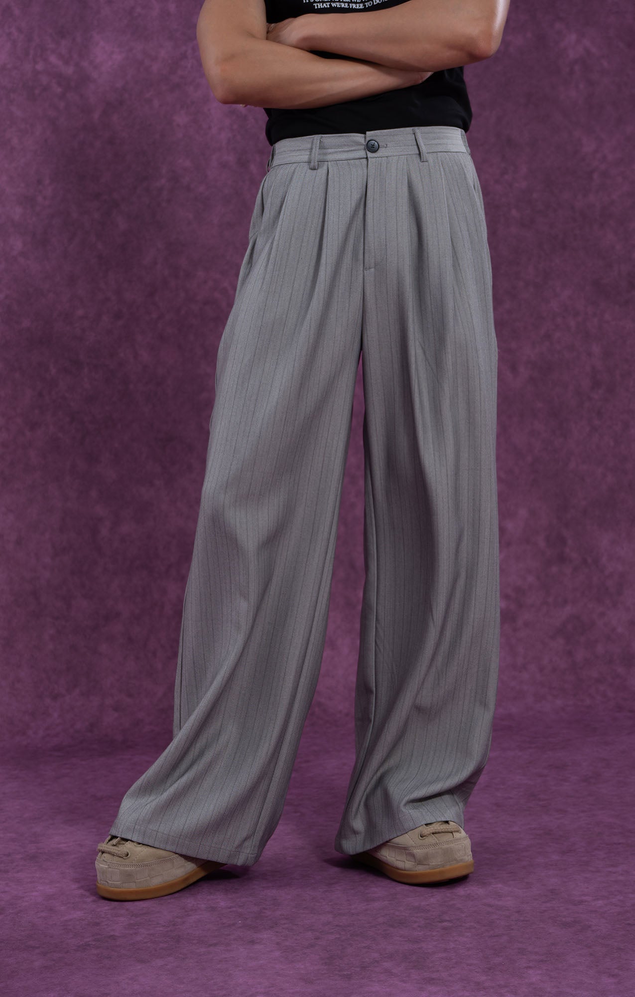 CLP Modern Pinstriped Straight-Leg Pants