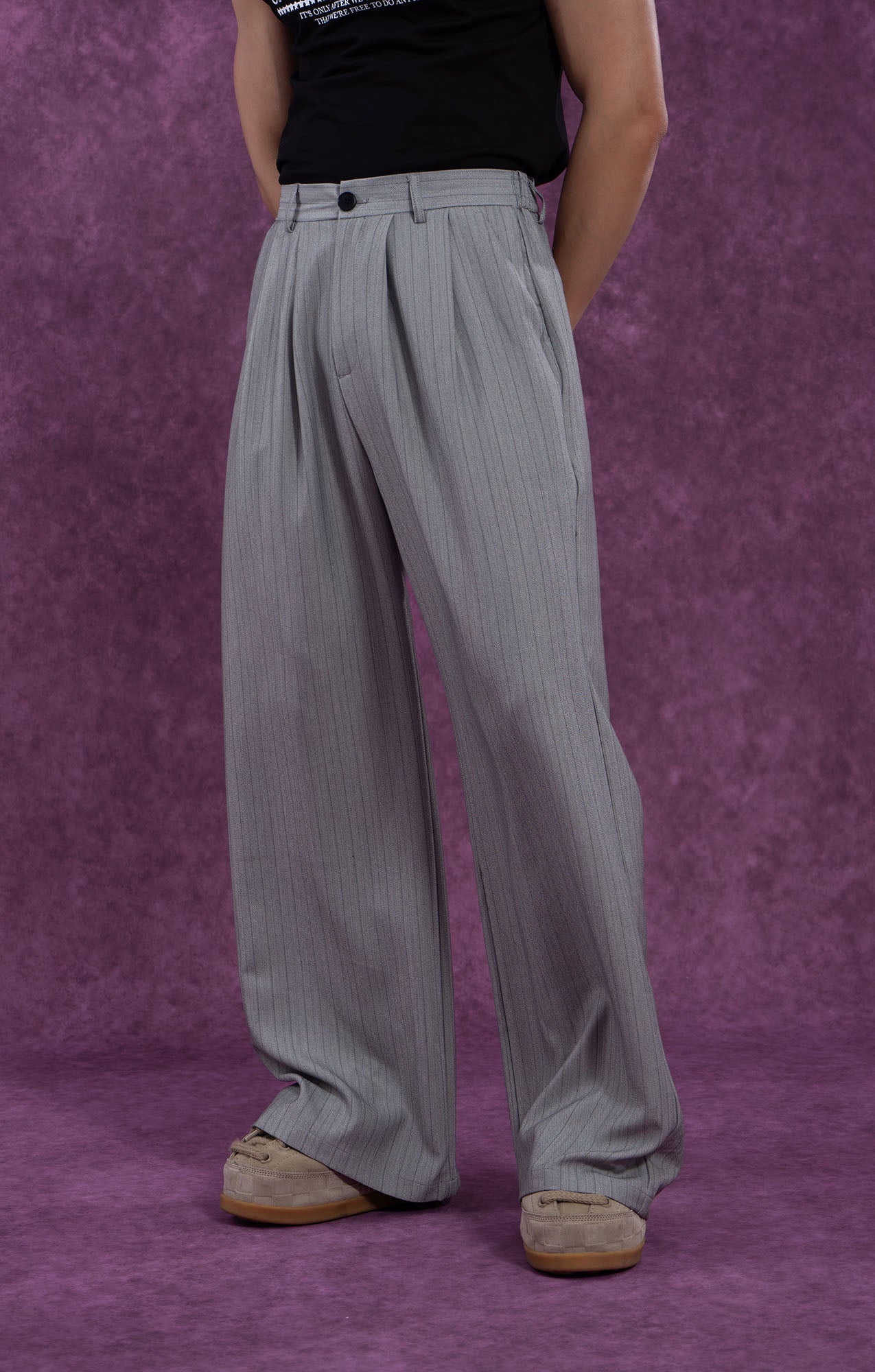 CLP Modern Pinstriped Straight-Leg Pants